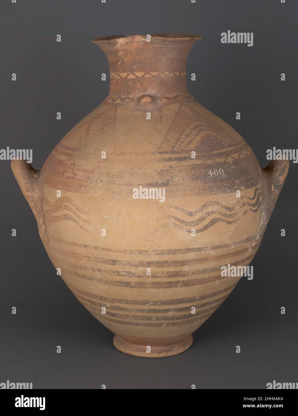 Anfora 1200–1050 a.C. Cipriota. Anfora. Cipriota. 1200–1050 A.C. Terracotta. Il compianto Cipriota IIIB. Vasi Foto Stock