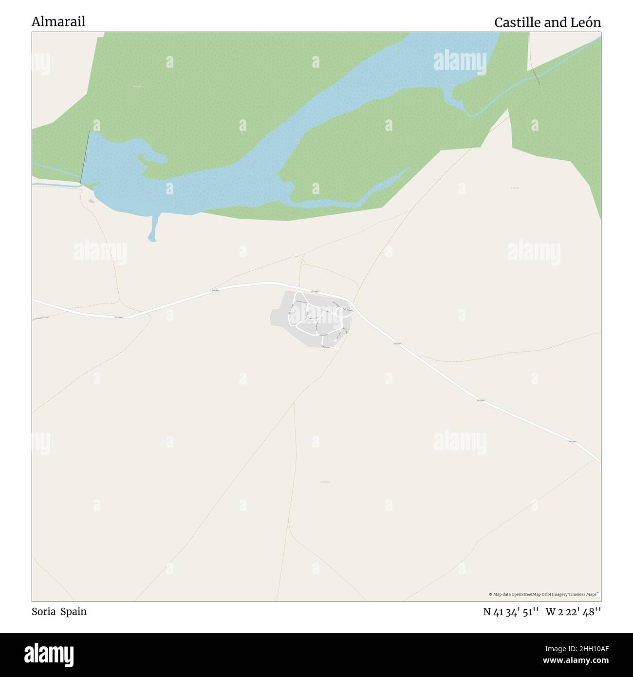 Almarail, Soria, Spagna, Castille e León, N 41 34' 51''', W 2 22' 48''', mappa, mappa senza tempo pubblicata nel 2021. Viaggiatori, esploratori e avventurieri come Florence Nightingale, David Livingstone, Ernest Shackleton, Lewis and Clark e Sherlock Holmes si sono affidati alle mappe per pianificare i viaggi verso gli angoli più remoti del mondo, Timeless Maps sta mappando la maggior parte delle località del mondo, mostrando il successo di grandi sogni Foto Stock