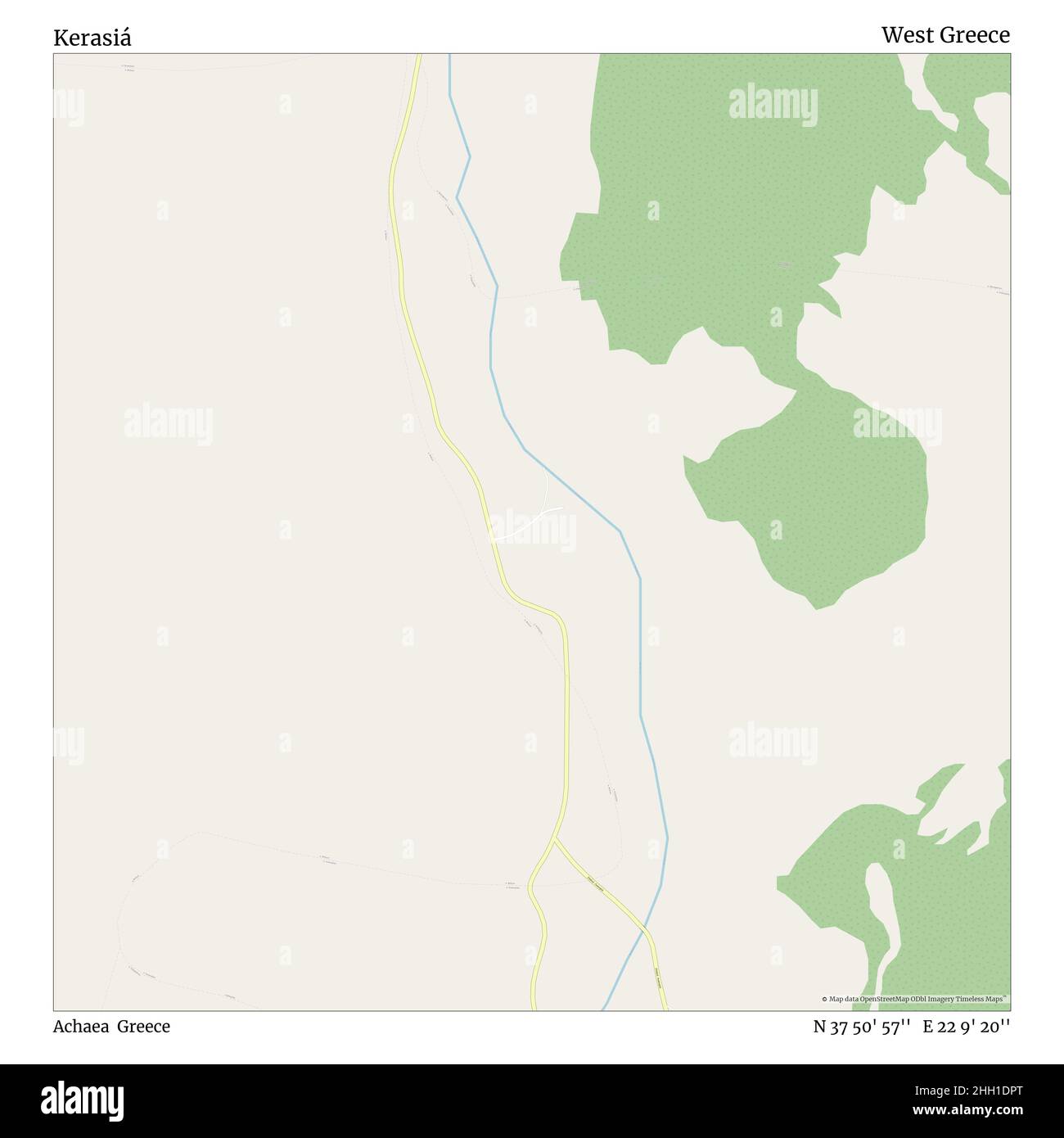 Kerasiá, Achea, Grecia, Grecia occidentale, N 37 50' 57'', e 22 9' 20'', mappa, mappa senza tempo pubblicata nel 2021. Viaggiatori, esploratori e avventurieri come Florence Nightingale, David Livingstone, Ernest Shackleton, Lewis and Clark e Sherlock Holmes si sono affidati alle mappe per pianificare i viaggi verso gli angoli più remoti del mondo, Timeless Maps sta mappando la maggior parte delle località del mondo, mostrando il successo di grandi sogni Foto Stock