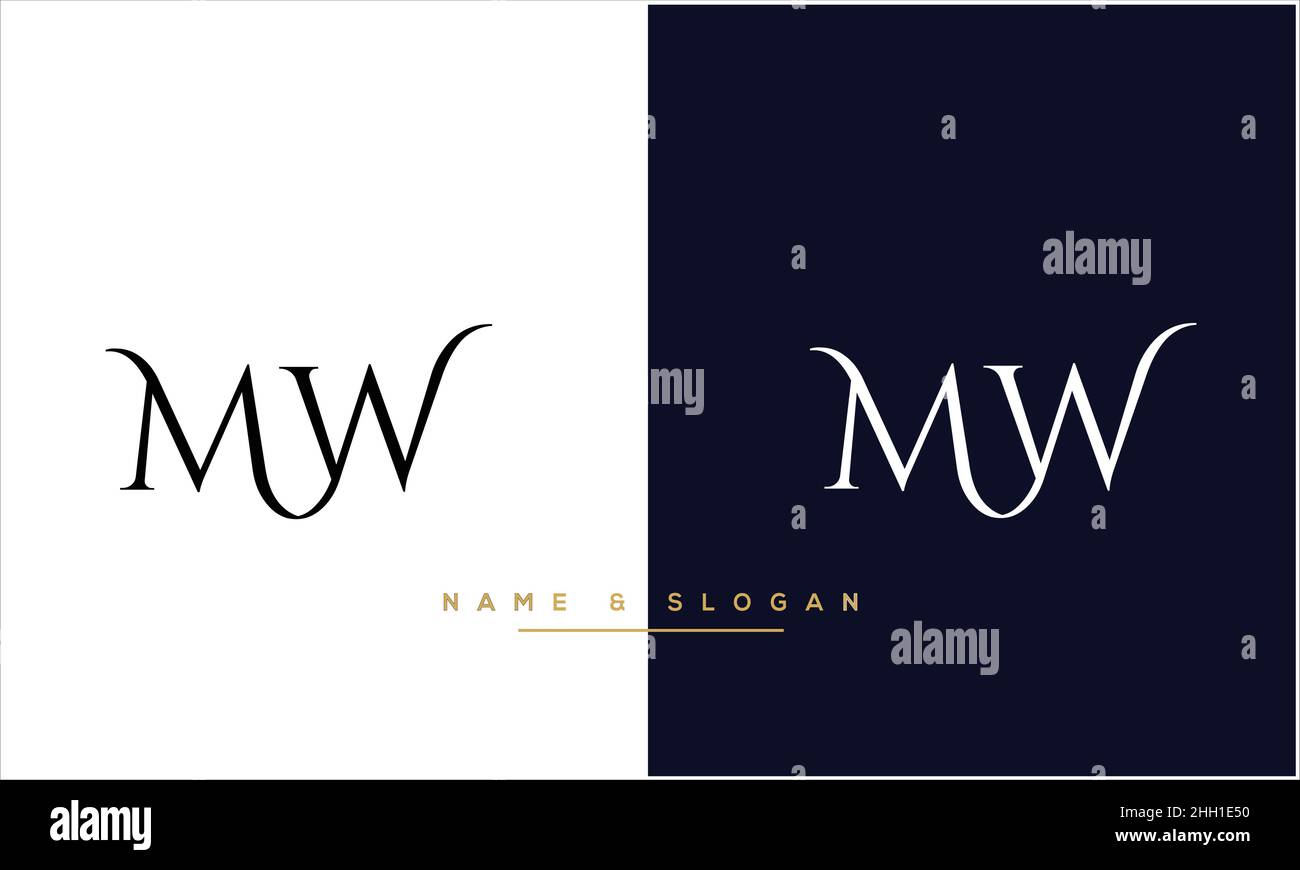 MW, WM Abstract Letters Logo MONOGRAMMA Illustrazione Vettoriale