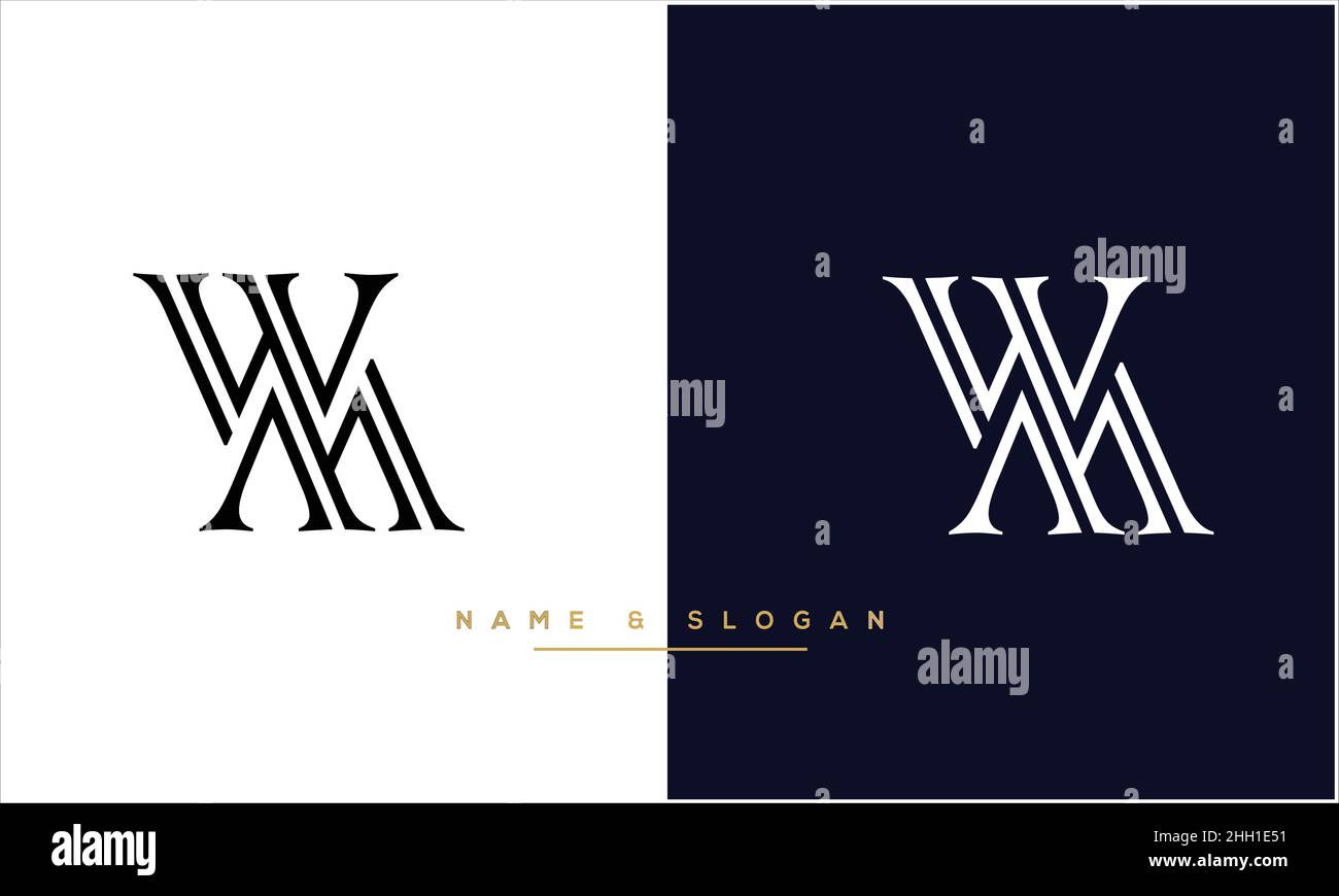 MW, WM Abstract Letters Logo MONOGRAMMA Illustrazione Vettoriale