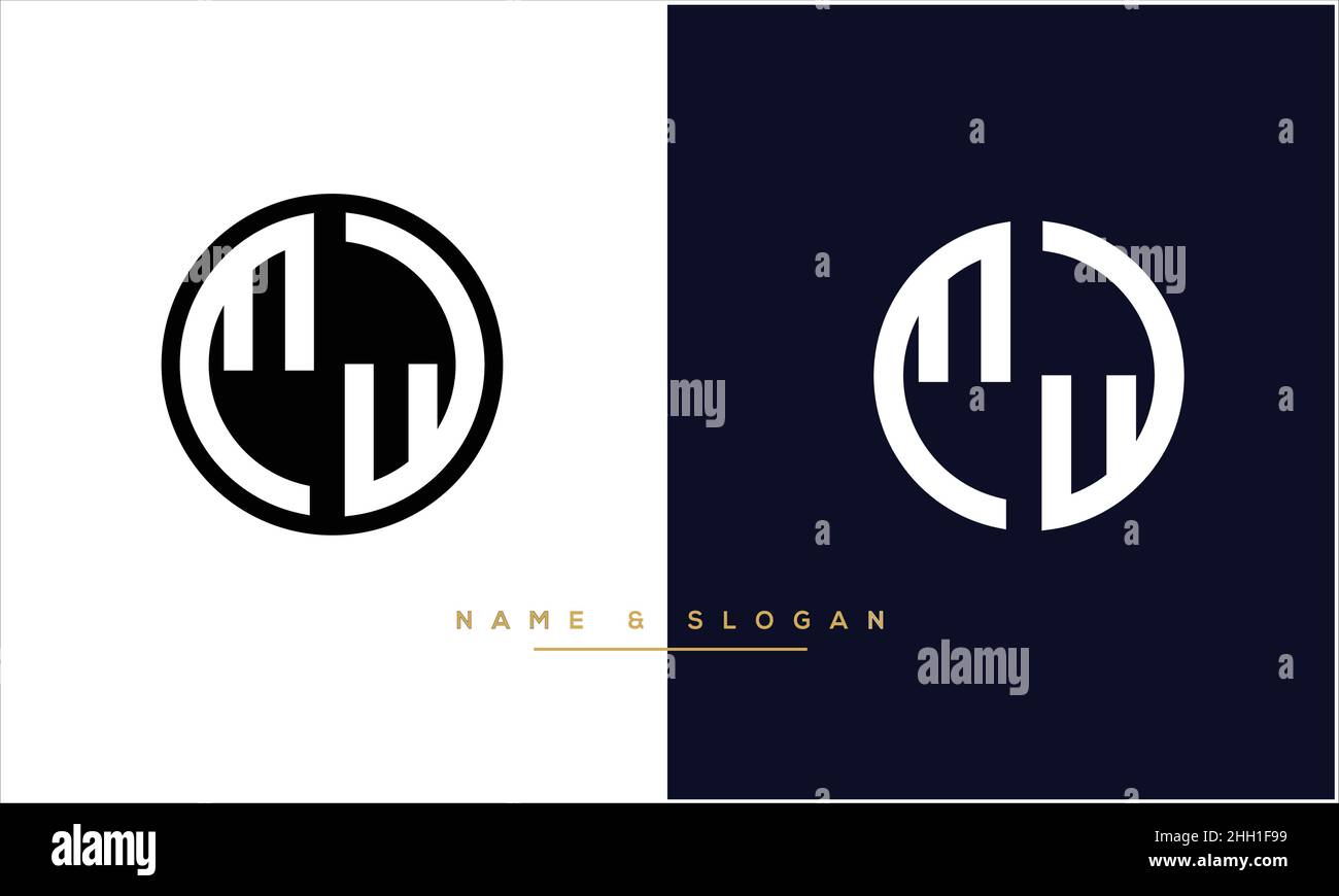 MW, WM Abstract Letters Logo MONOGRAMMA Illustrazione Vettoriale