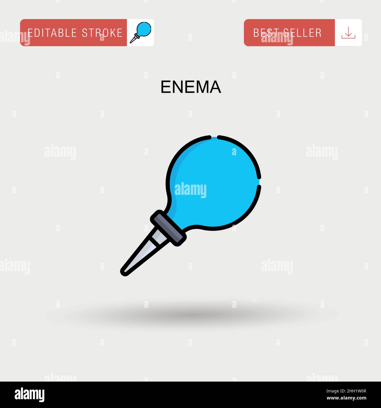 Enema semplice icona vettoriale. Illustrazione Vettoriale
