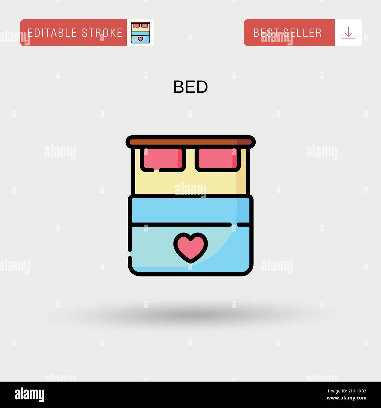 Icona vettore letto semplice. Illustrazione Vettoriale