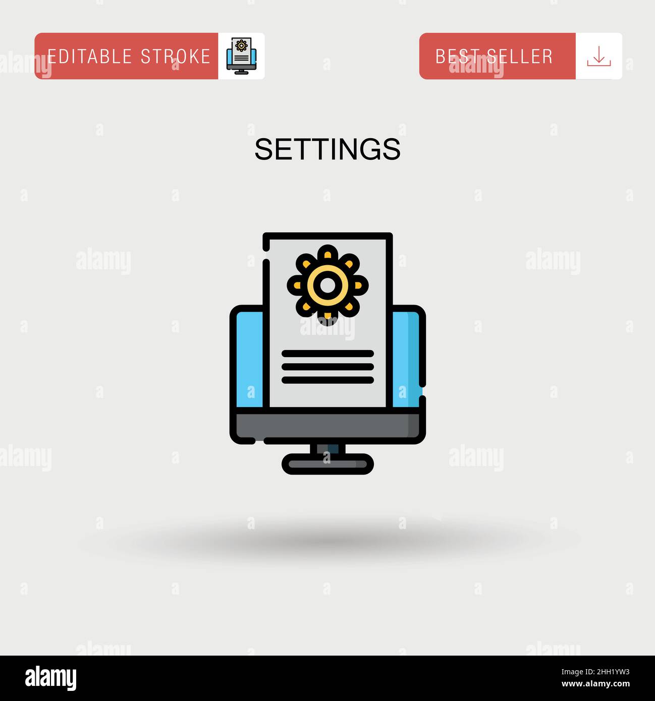 Impostazioni icona vettore semplice. Illustrazione Vettoriale