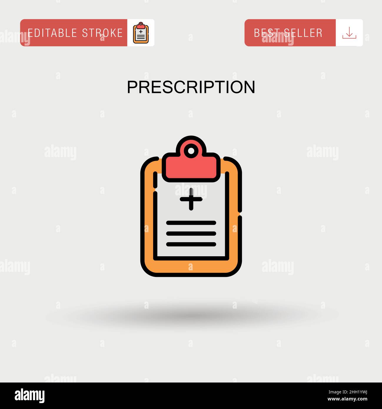 Icona vettore semplice prescrizione. Illustrazione Vettoriale