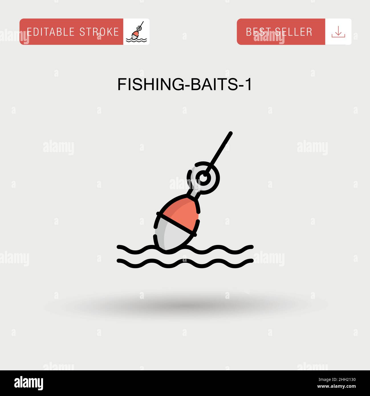 Pesca-esche-1 semplice icona vettoriale. Illustrazione Vettoriale