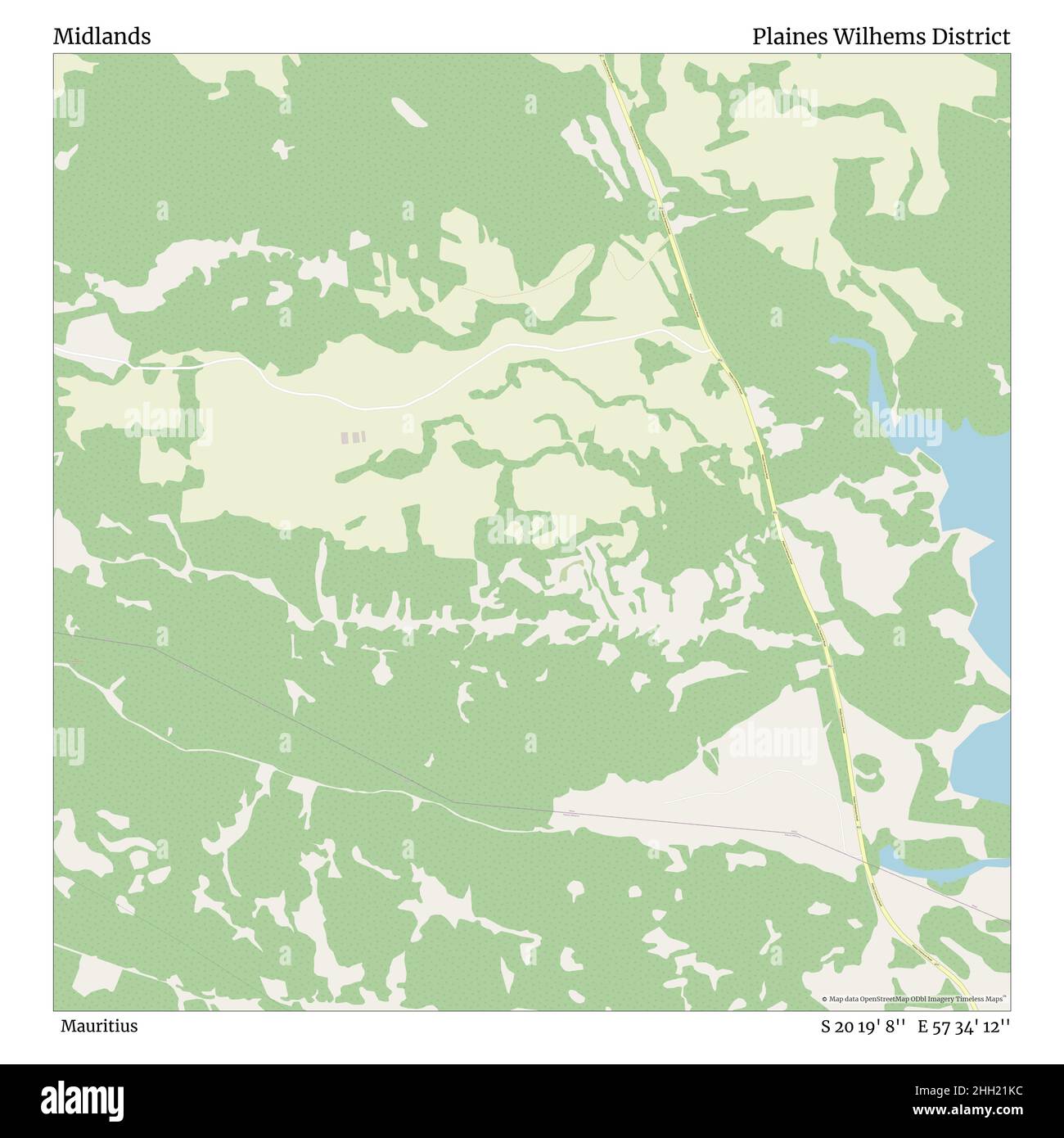 Midlands, Mauritius, Plaines Wilhems District, S 20 19' 8'', e 57 34' 12''', mappa, mappa senza tempo pubblicata nel 2021. Viaggiatori, esploratori e avventurieri come Florence Nightingale, David Livingstone, Ernest Shackleton, Lewis and Clark e Sherlock Holmes si sono affidati alle mappe per pianificare i viaggi verso gli angoli più remoti del mondo, Timeless Maps sta mappando la maggior parte delle località del mondo, mostrando il successo di grandi sogni Foto Stock