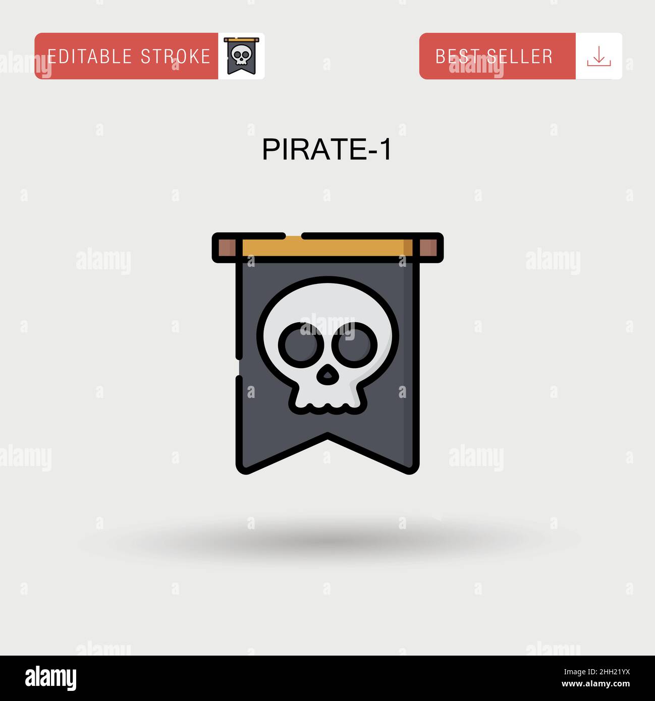 Icona vettore semplice Pirate-1. Illustrazione Vettoriale