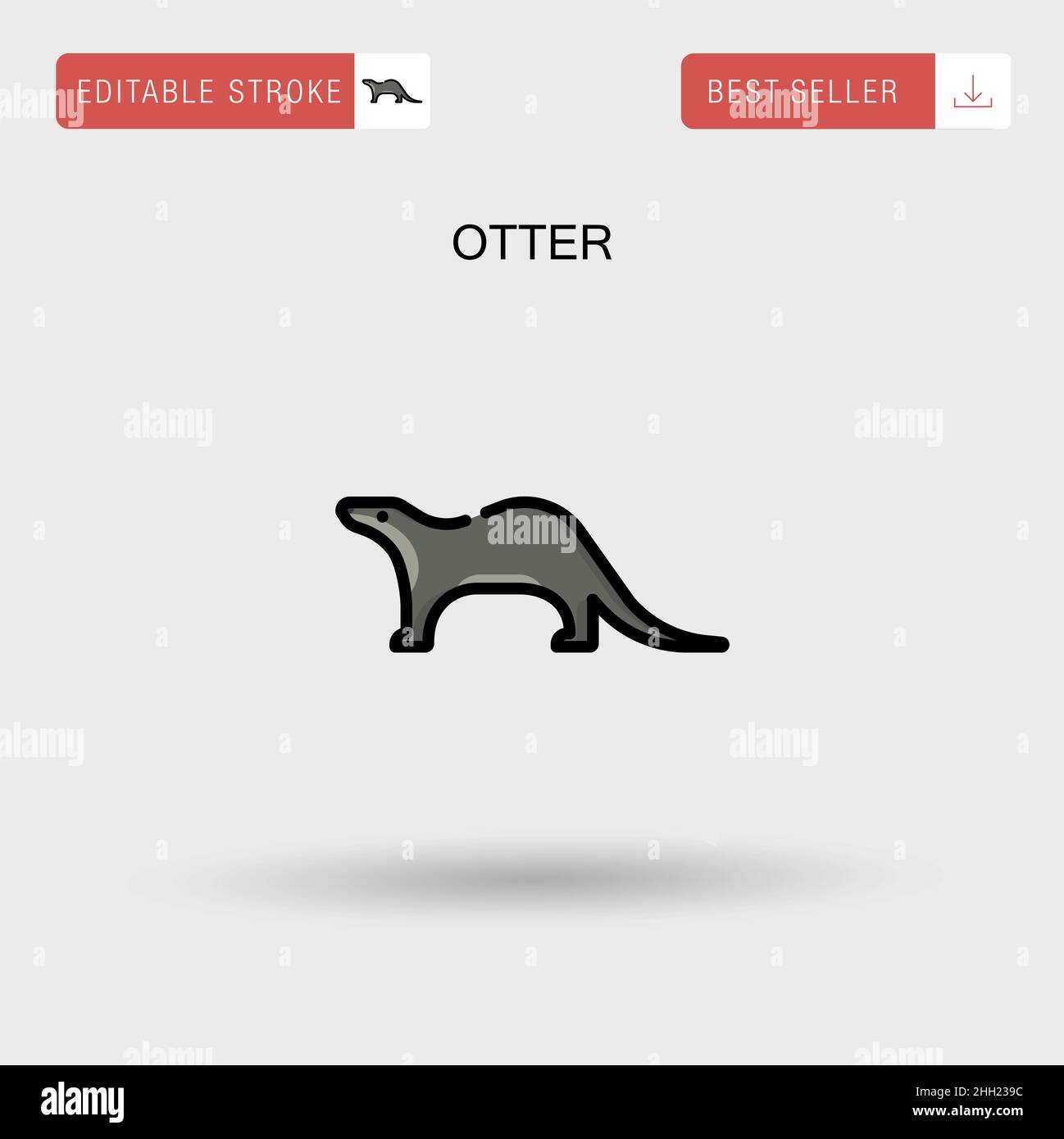 Icona Otter Simple Vector. Illustrazione Vettoriale