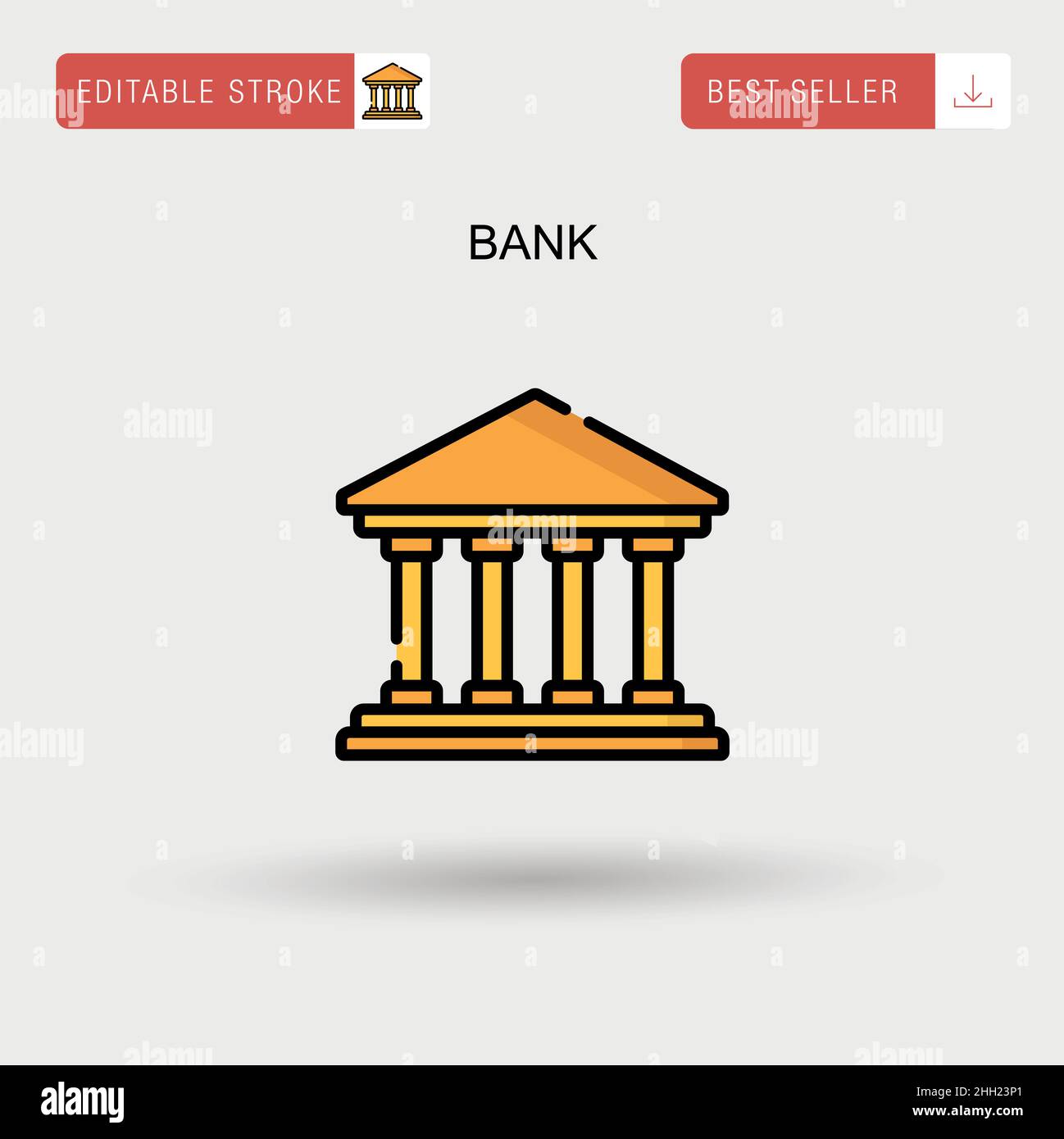 Icona vettore Banca semplice. Illustrazione Vettoriale