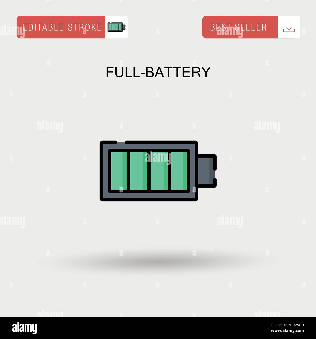 Icona vettoriale semplice a batteria piena. Illustrazione Vettoriale