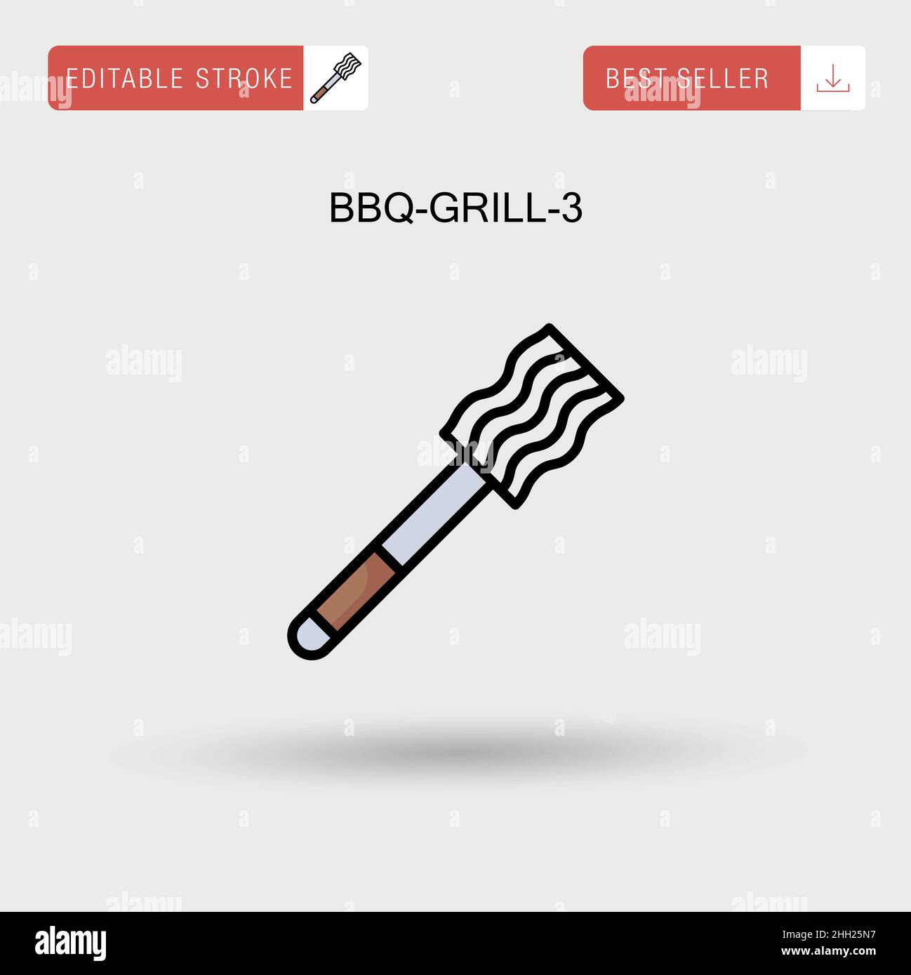 BBQ-grill-3 semplice icona vettoriale. Illustrazione Vettoriale