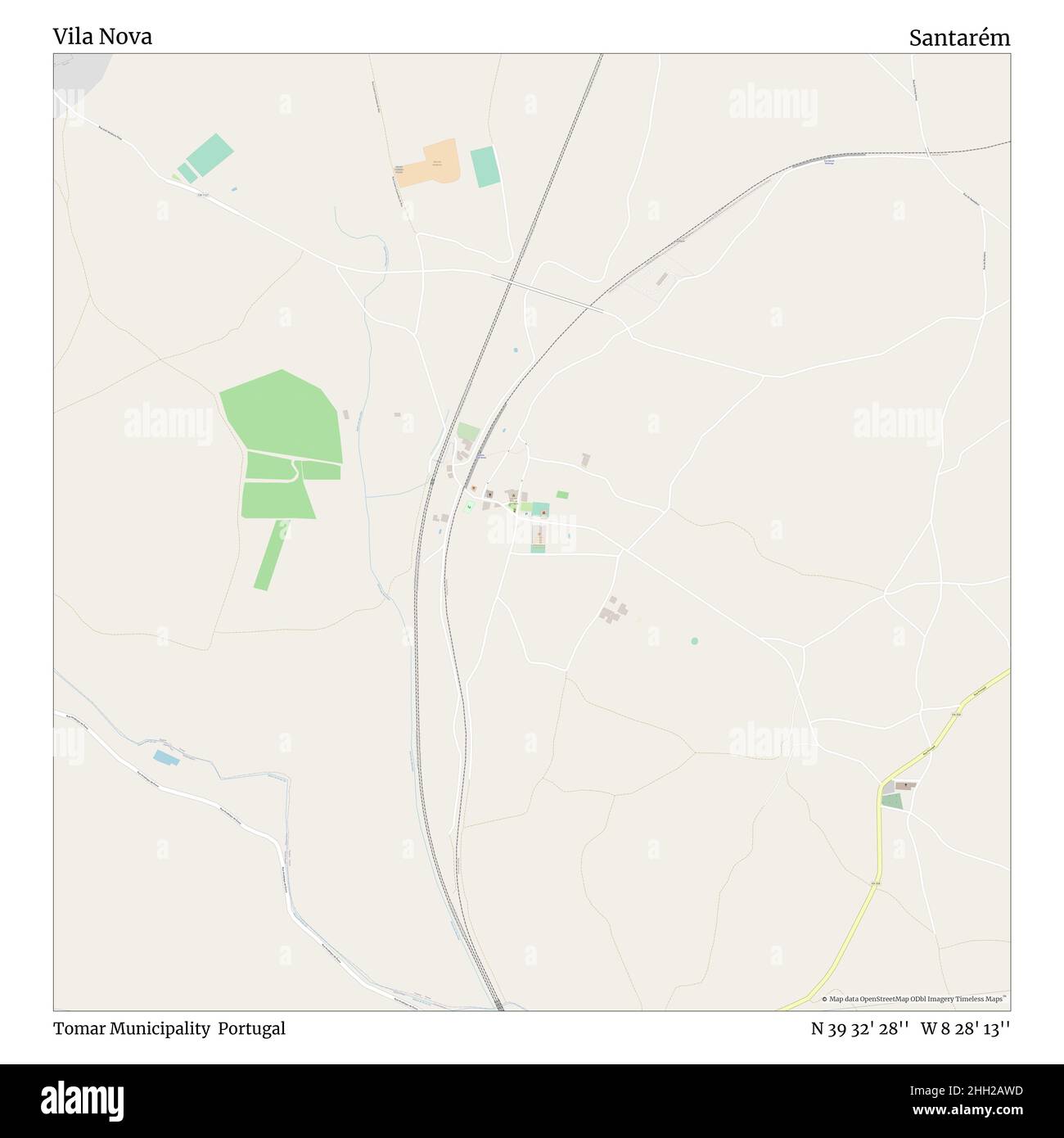 Vila Nova, comune di Tomar, Portogallo, Santarém, N 39 32' 28'', W 8 28' 13''', mappa, mappa senza tempo pubblicata nel 2021. Viaggiatori, esploratori e avventurieri come Florence Nightingale, David Livingstone, Ernest Shackleton, Lewis and Clark e Sherlock Holmes si sono affidati alle mappe per pianificare i viaggi verso gli angoli più remoti del mondo, Timeless Maps sta mappando la maggior parte delle località del mondo, mostrando il successo di grandi sogni Foto Stock