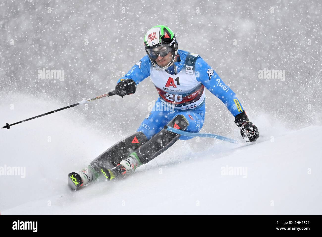 Stefano GROSS (ITA), azione, sci alpino, slalom maschile, 82nd Hahnenkamm gara 2022, Kitzbuehel, Hahnenkamm, il 01/22/2022. Foto Stock