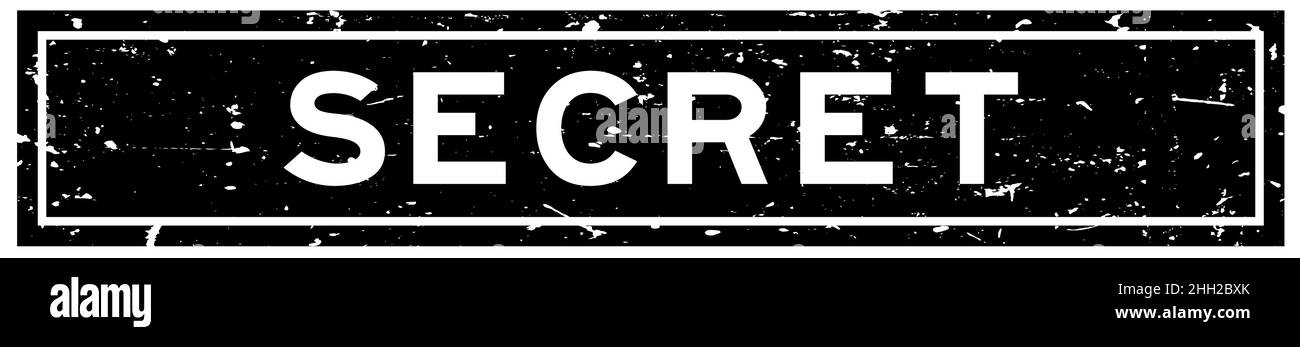 Grunge nero parola segreta quadrato sigillo di gomma timbro su sfondo bianco Illustrazione Vettoriale