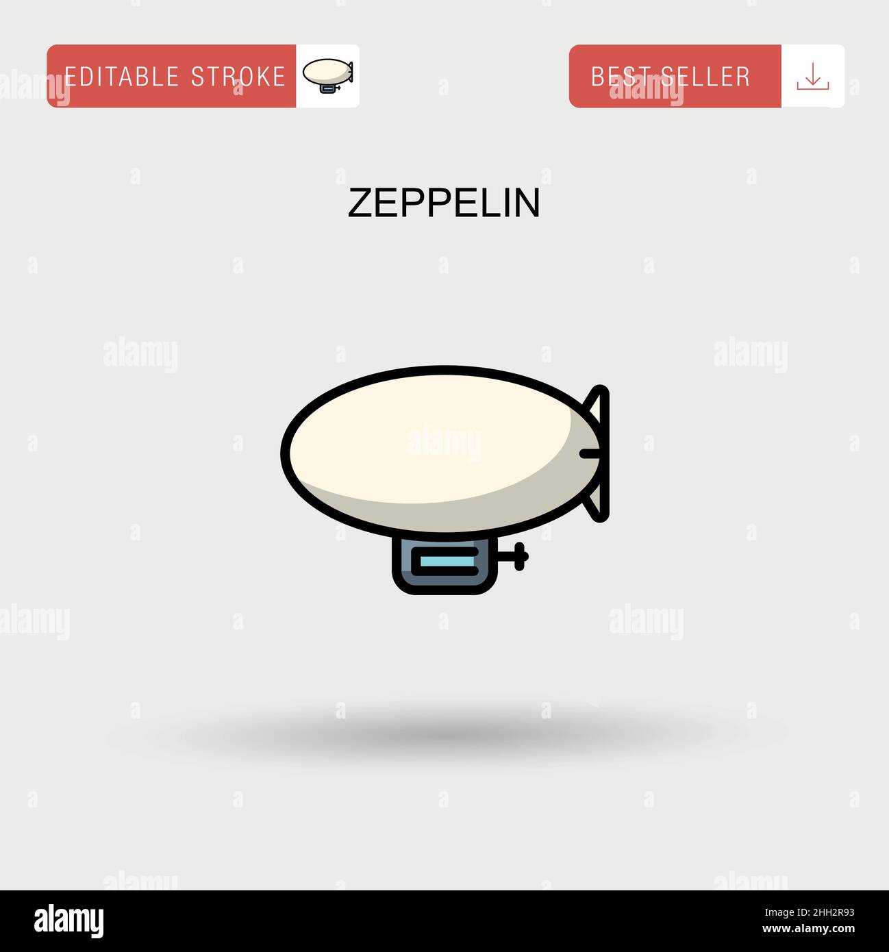 Icona Zeppelin Simple Vector. Illustrazione Vettoriale