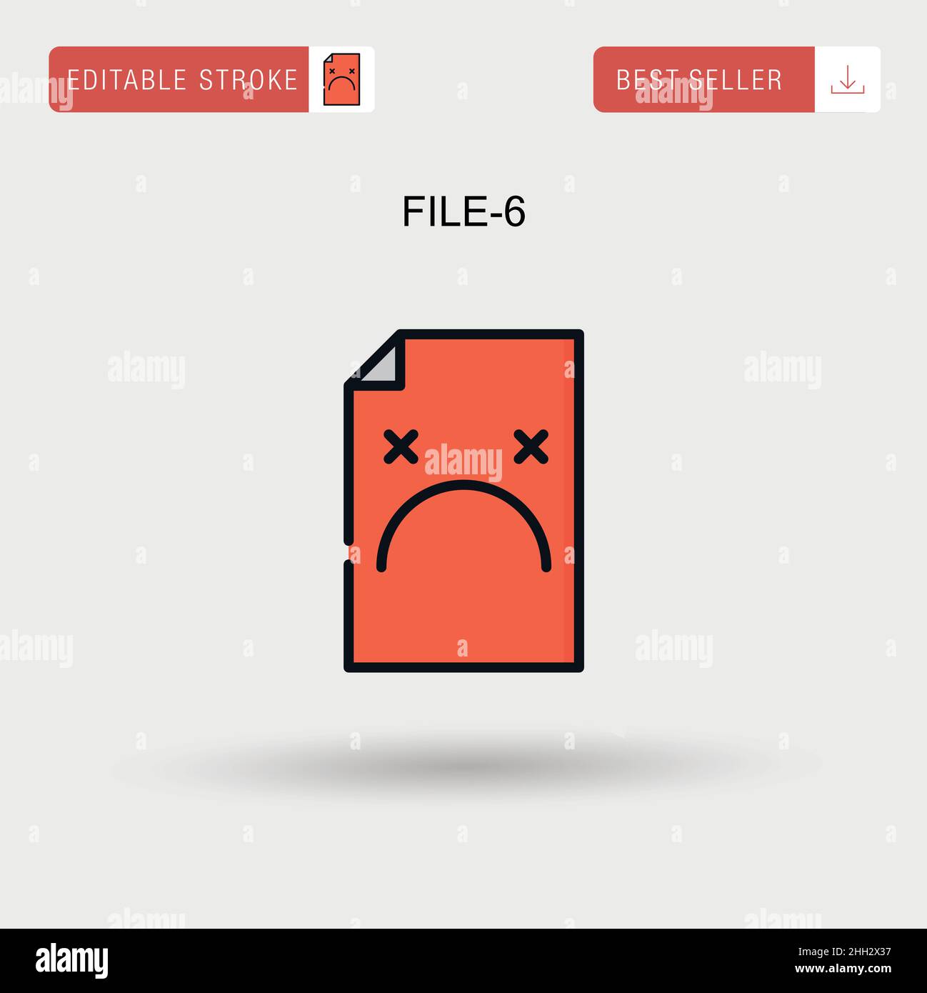 File-6 icona vettore semplice. Illustrazione Vettoriale