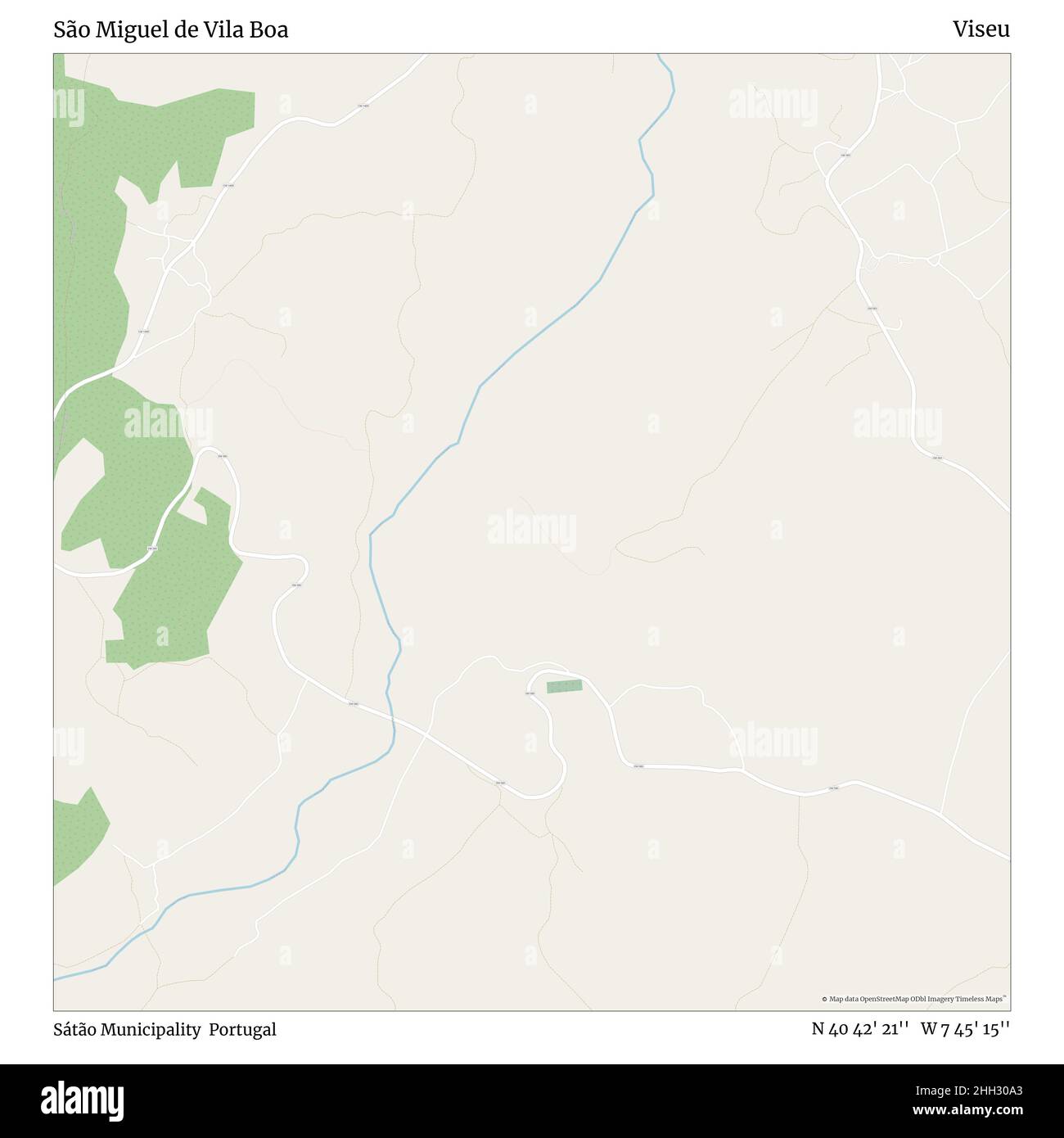 São Miguel de Vila Boa, comune di Sátão, Portogallo, Viseu, N 40 42' 21'', W 7 45' 15''', mappa, mappa senza tempo pubblicata nel 2021. Viaggiatori, esploratori e avventurieri come Florence Nightingale, David Livingstone, Ernest Shackleton, Lewis and Clark e Sherlock Holmes si sono affidati alle mappe per pianificare i viaggi verso gli angoli più remoti del mondo, Timeless Maps sta mappando la maggior parte delle località del mondo, mostrando il successo di grandi sogni Foto Stock