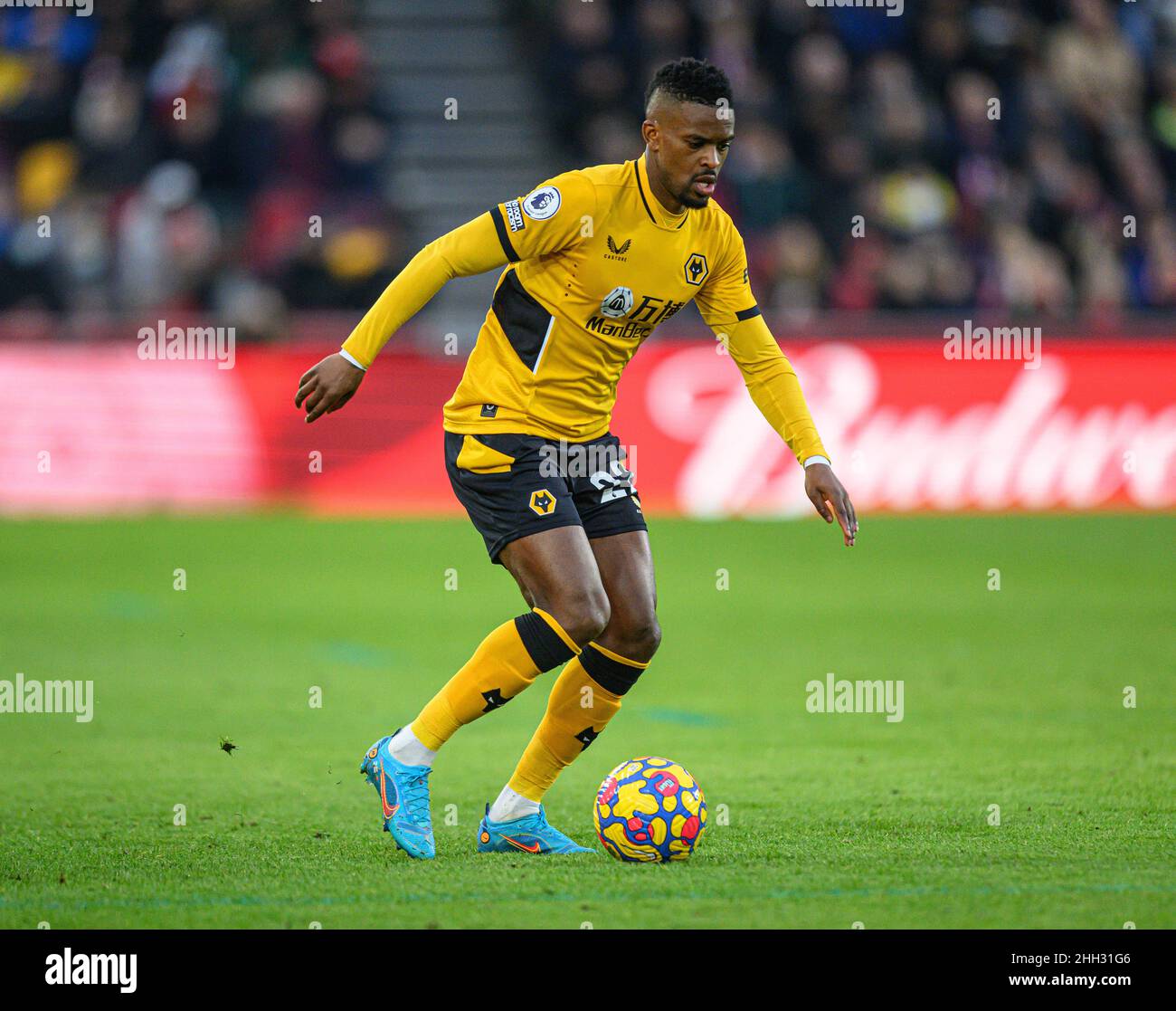 22 gennaio - Brentford v Wolverhampton Wanderers - Premier League - Brentford Community Stadium Nelson Semedo durante la partita della Premier League al Brentford Community Stadium di Londra. Picture Credit : © Mark Pain / Alamy Live News Foto Stock