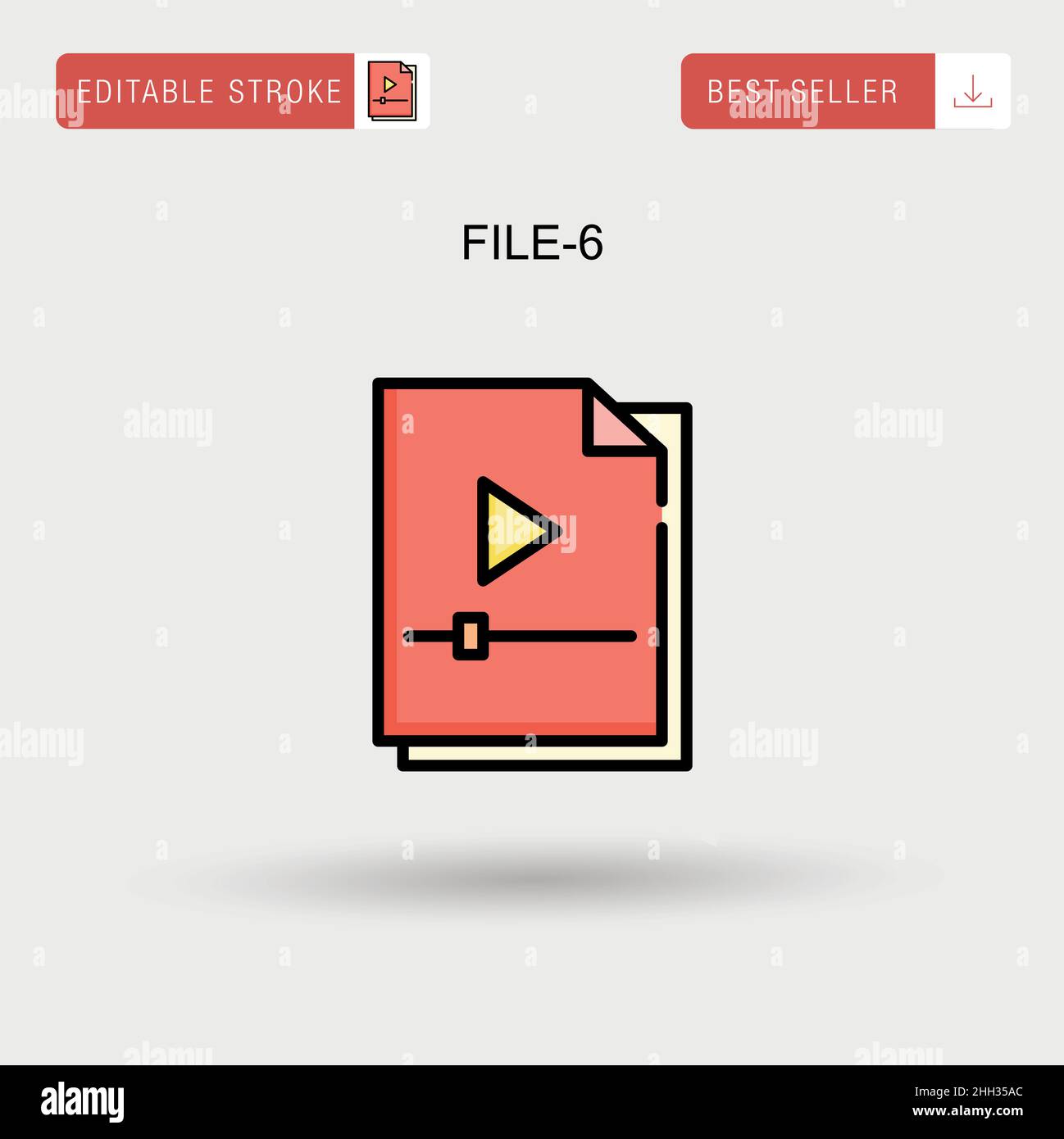 File-6 icona vettore semplice. Illustrazione Vettoriale