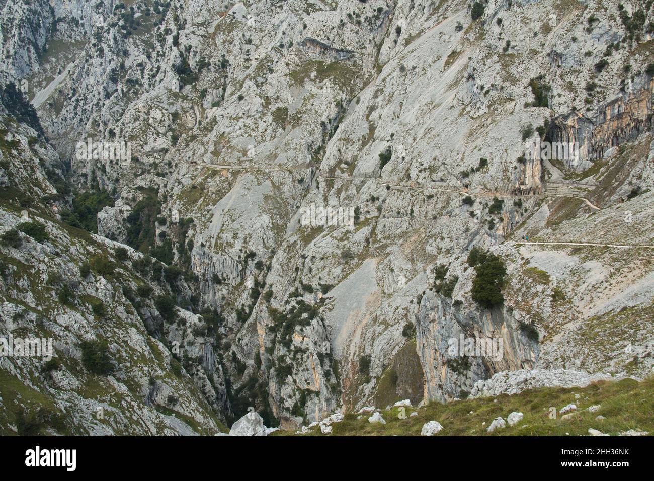 Percorso escursionistico Ruta del Cares da Poncebos a Caino in Picos de Europa in Asturias,Spagna,Europa Foto Stock