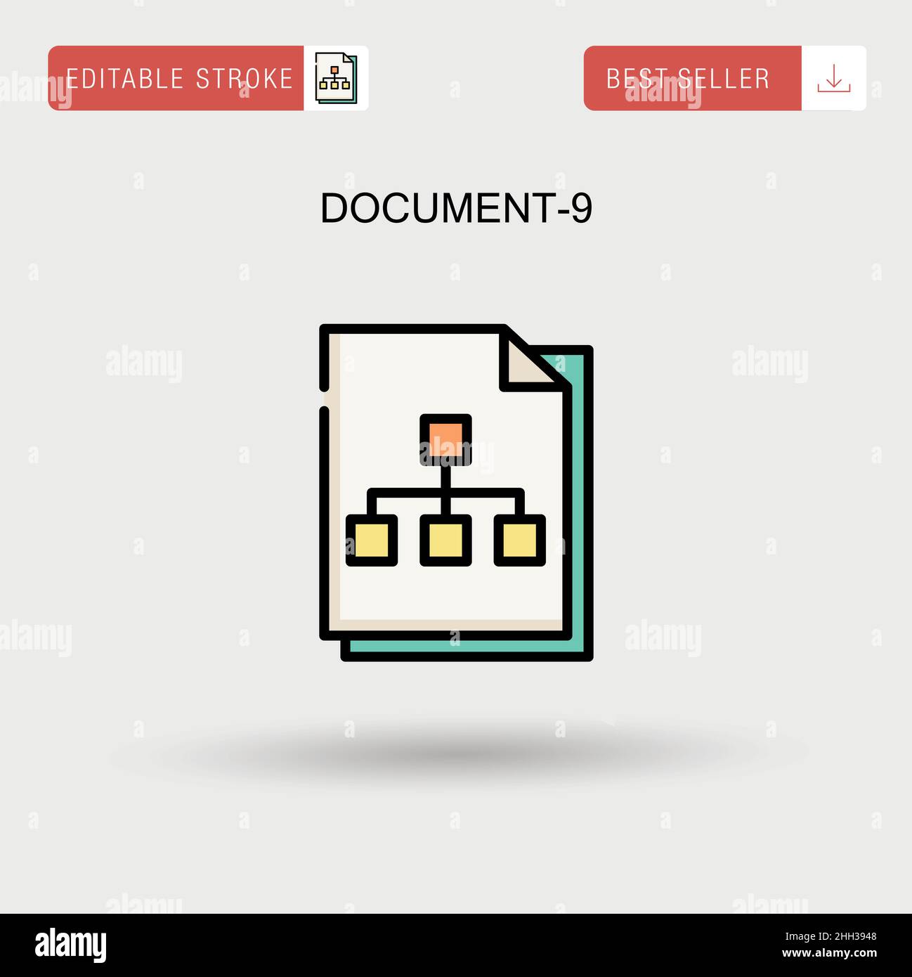 Document-9 icona vettore semplice. Illustrazione Vettoriale