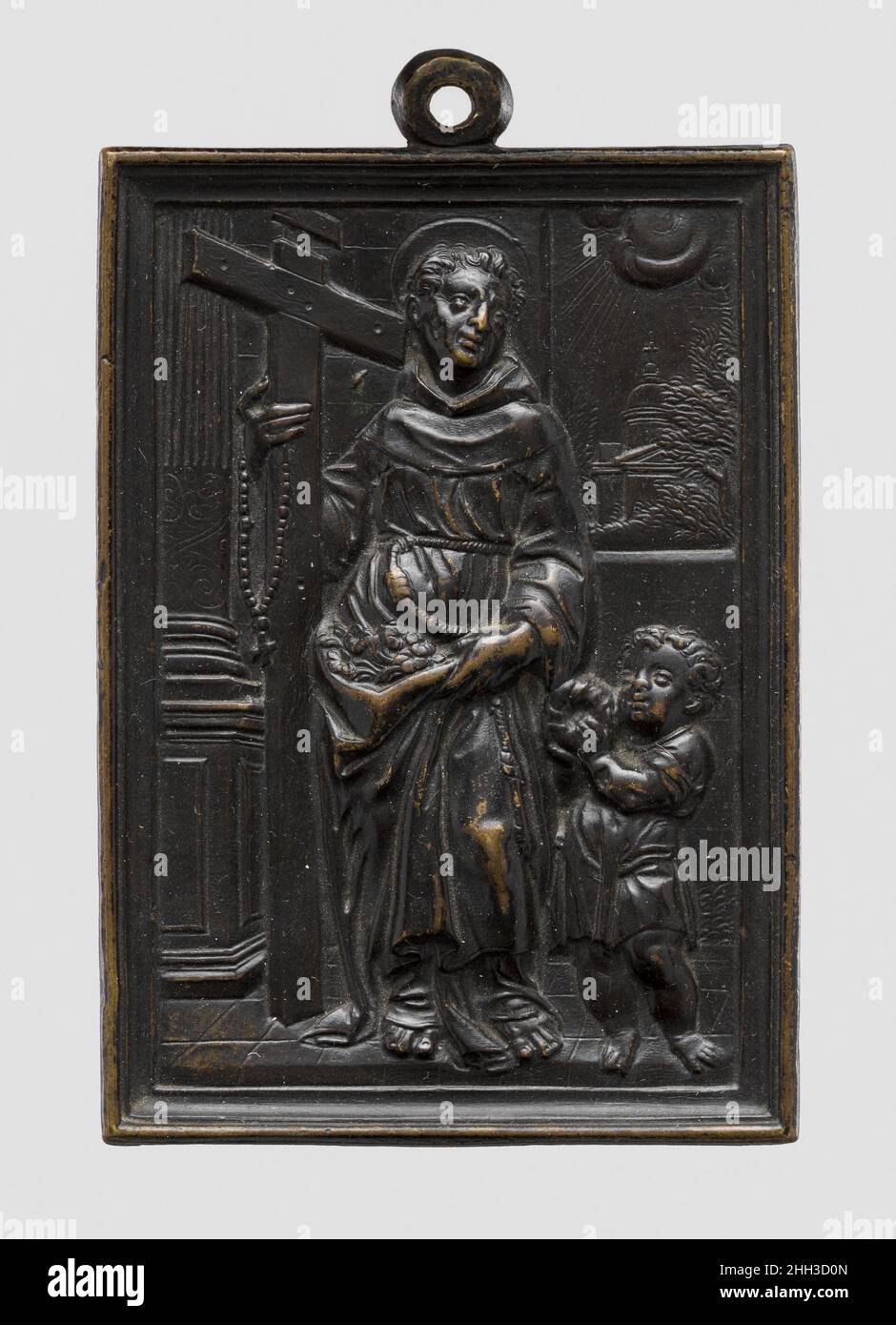 San Didaco primi 17th secolo spagnolo. San Didaco. Spagnolo. Inizio 17th secolo. Bronzo, patina nera. Medaglie e Plaquettes Foto Stock