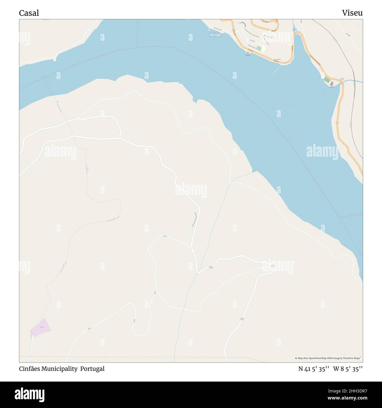 Casal, comune di Cinfães, Portogallo, Viseu, N 41 5' 35'', W 8 5' 35''', mappa, mappa senza tempo pubblicata nel 2021. Viaggiatori, esploratori e avventurieri come Florence Nightingale, David Livingstone, Ernest Shackleton, Lewis and Clark e Sherlock Holmes si sono affidati alle mappe per pianificare i viaggi verso gli angoli più remoti del mondo, Timeless Maps sta mappando la maggior parte delle località del mondo, mostrando il successo di grandi sogni Foto Stock