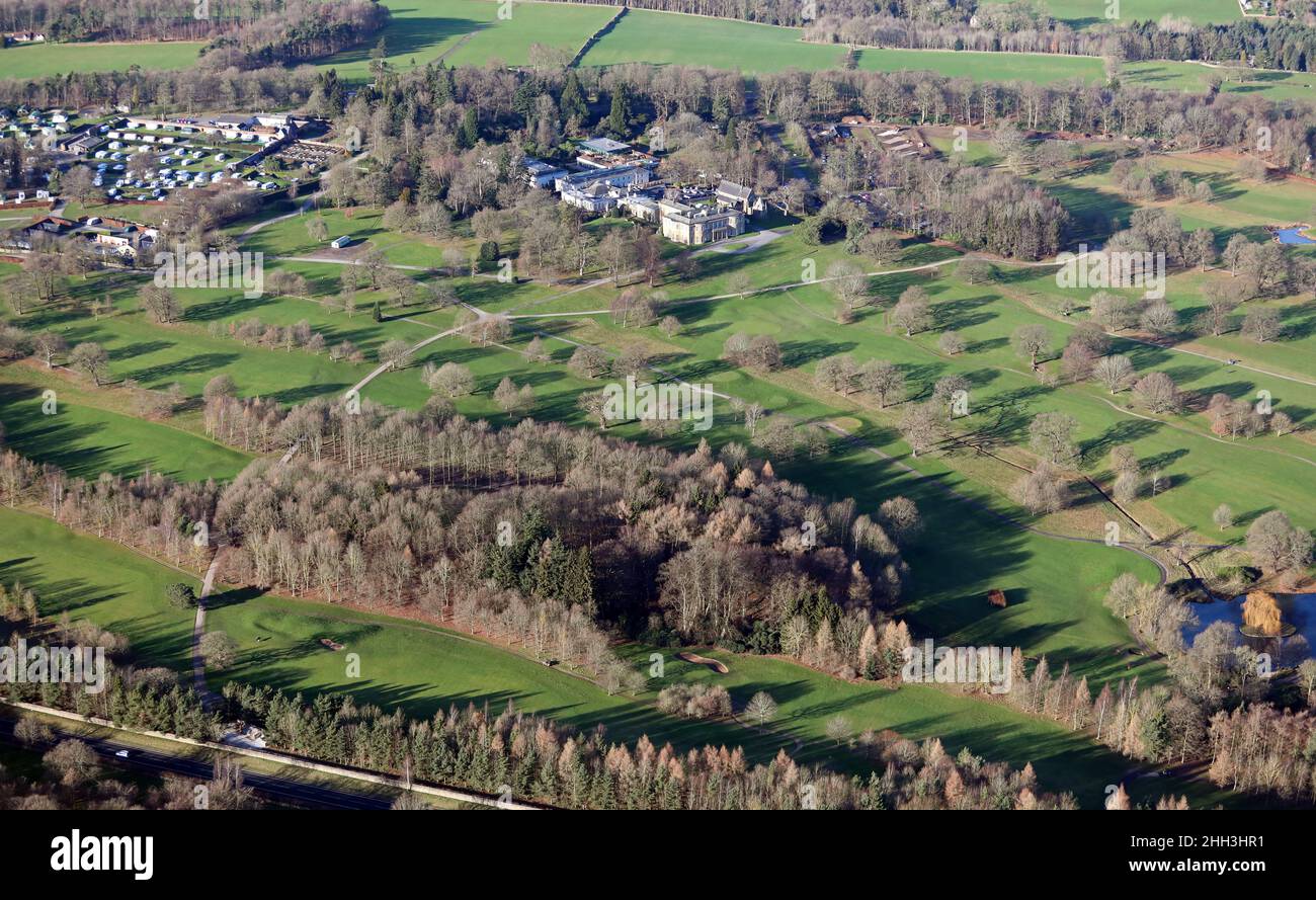 Vista aerea del Rudding Park Hotel, Spa & Golf Course, Harrogate, North Yorkshire Foto Stock