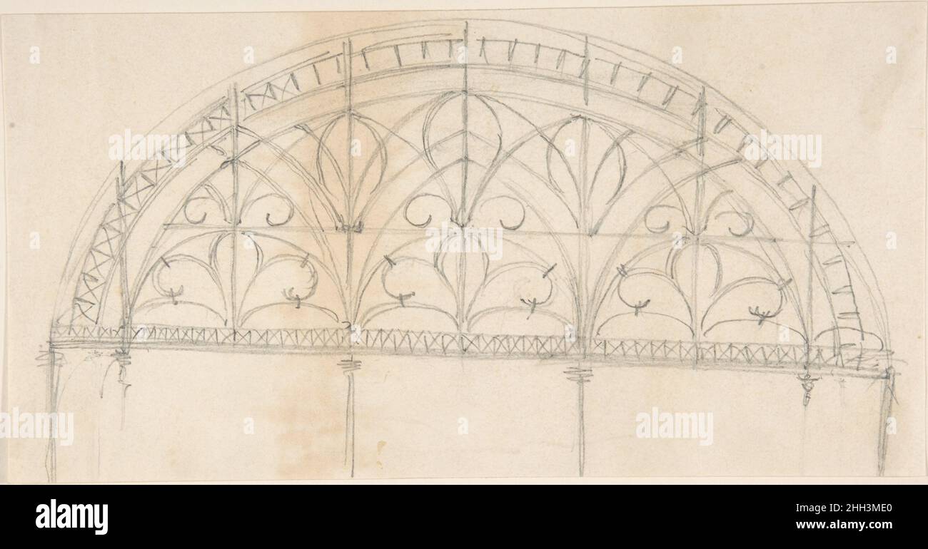 Pannello ad arco di ornamento in ferro battuto secondo mezzo 19th secolo Anonimo, britannico, 19th secolo britannico. Pannello ad arco in ornamento di ferro battuto 386727 Foto Stock