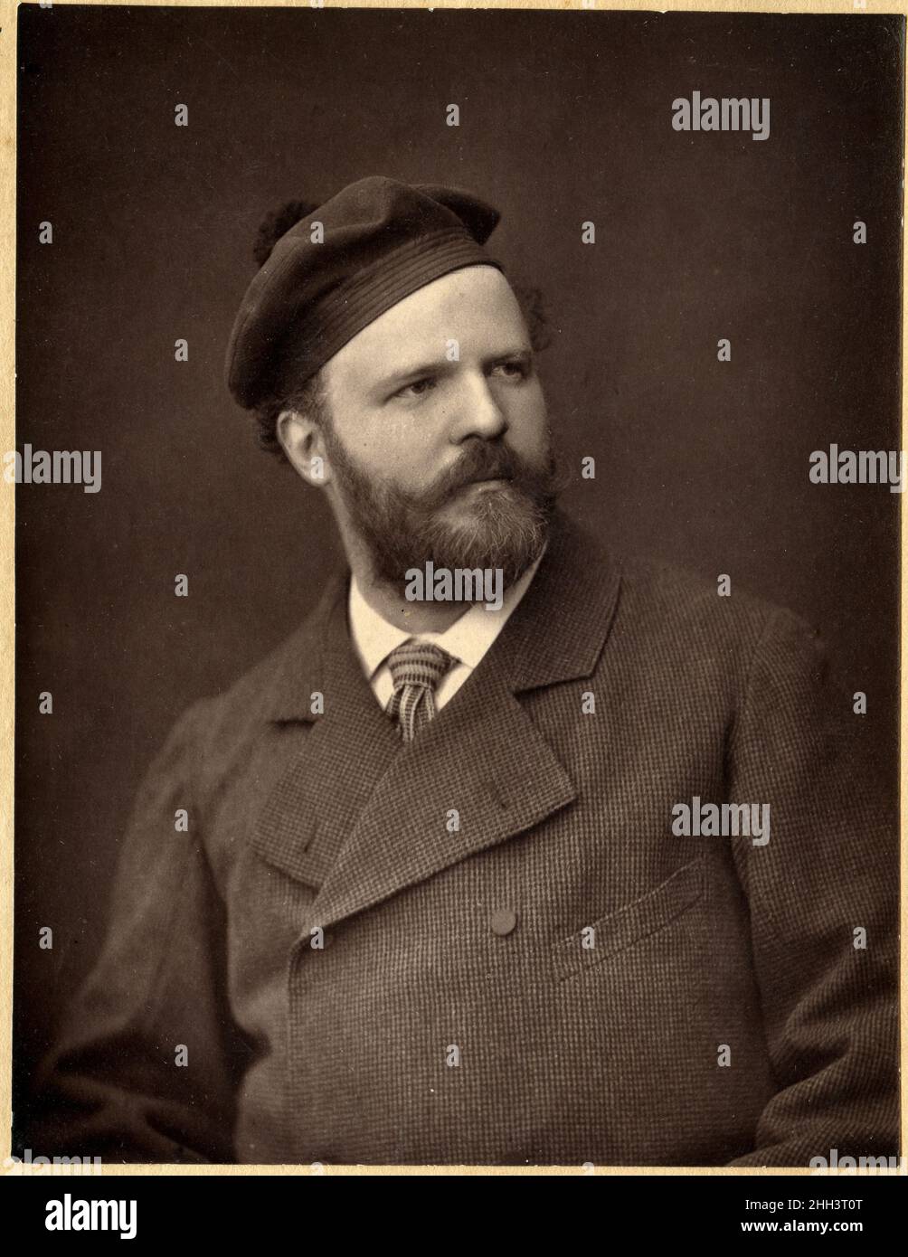 Portrait de Oreste Cortazzo 1836 -1910, peintre et graveur italien, Foto Stock