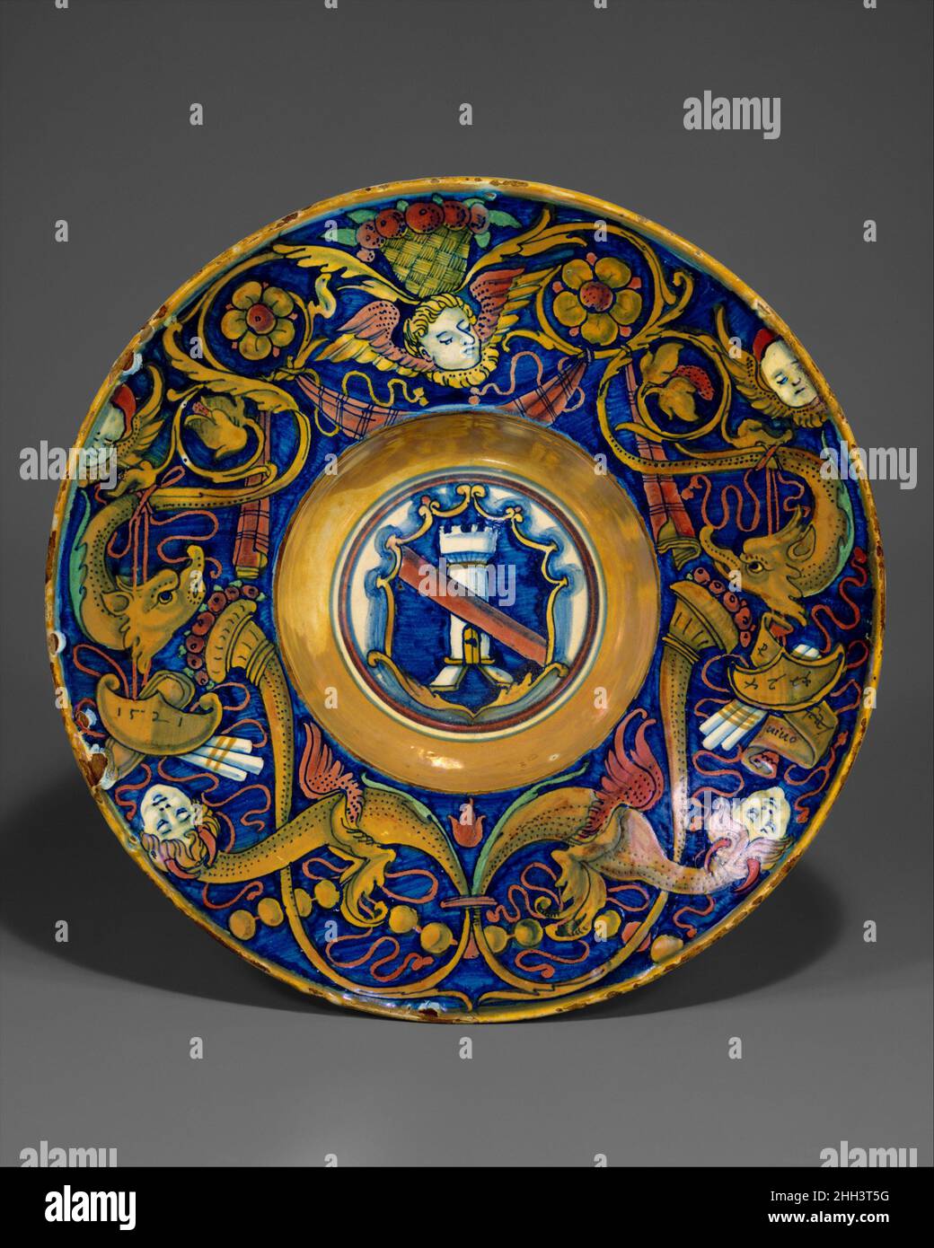 Piatto (tondino) 1521 Italiano, Gubbio. Piatto (tondino). Italiano, Gubbio. 1521. Maiolica (terracotta stagnata). Ceramica-ceramica Foto Stock
