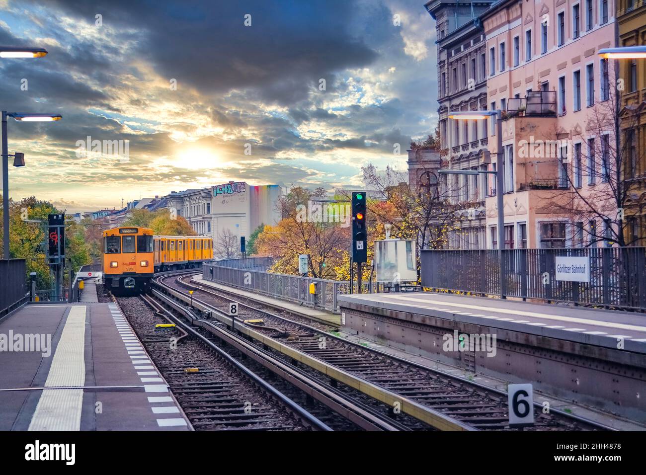 BVG, S-Bahn-Trasse a Kreuzberg, Berlino, Germania Foto Stock