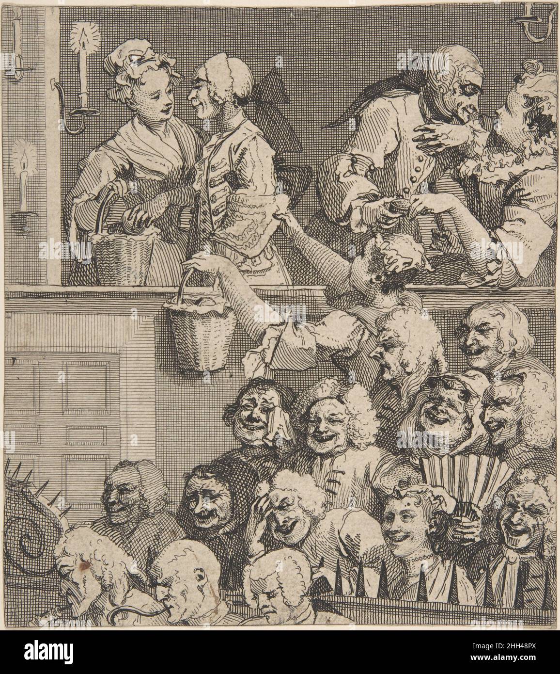 The Laughing Audience Dicembre 1733 William Hogarth British. Il pubblico di Laughing 392595 Foto Stock