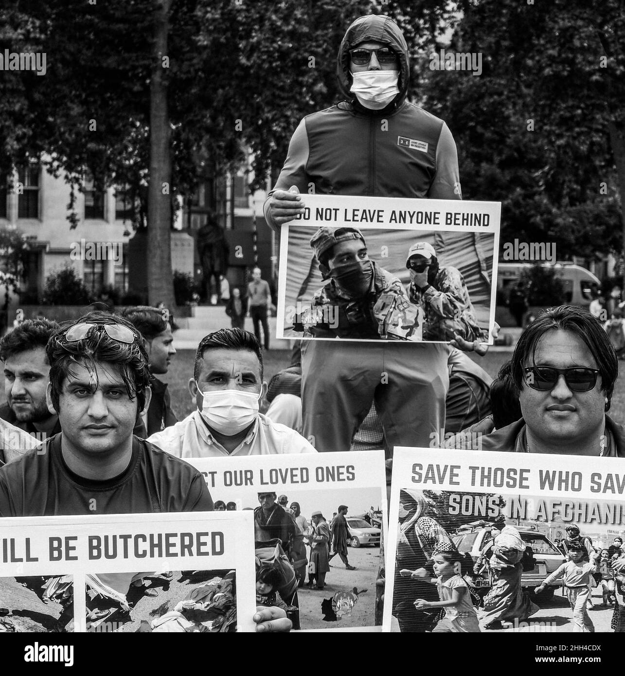 I rifugiati afghani lottano per la famiglia, gli amici e i colleghi partiti in Afghanistan Foto Stock