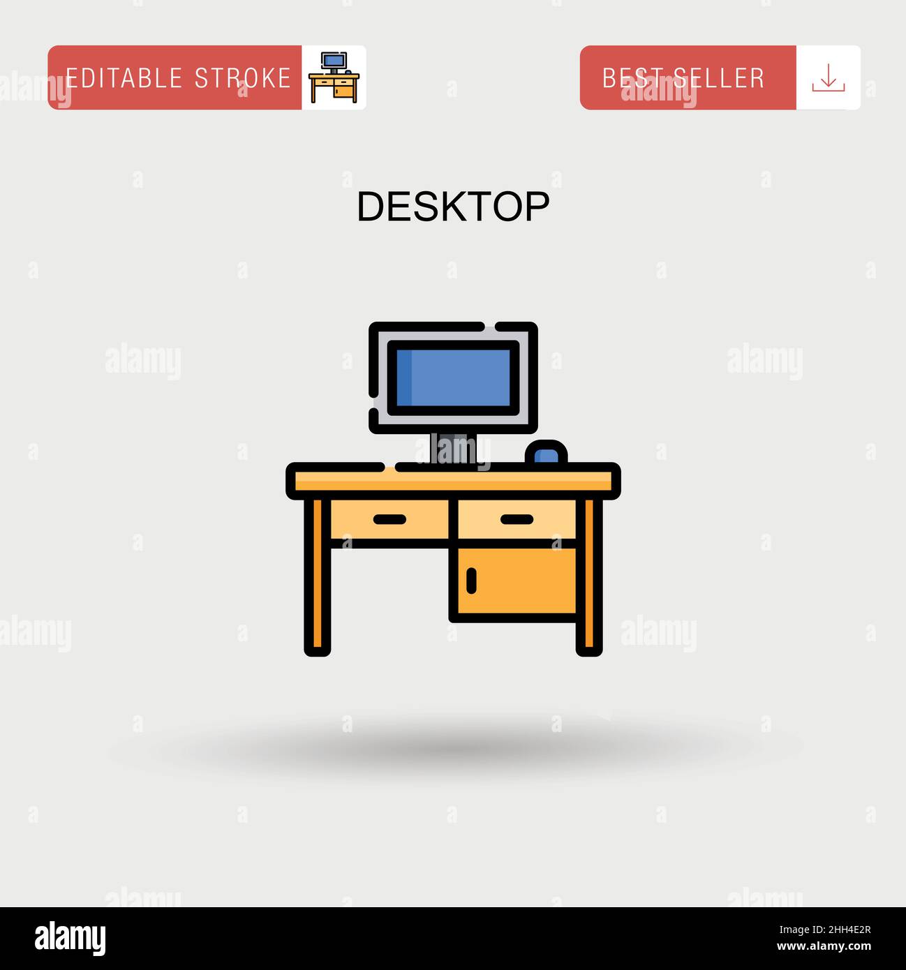 Icona vettore semplice del desktop. Illustrazione Vettoriale