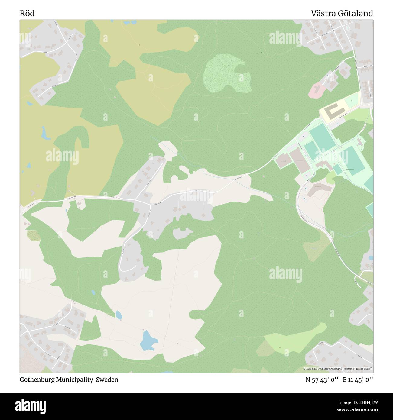 Röd, comune di Gothenburg, Svezia, Västra Götaland, N 57 43' 0'', e 11 45' 0''', mappa, mappa senza tempo pubblicata nel 2021. Viaggiatori, esploratori e avventurieri come Florence Nightingale, David Livingstone, Ernest Shackleton, Lewis and Clark e Sherlock Holmes si sono affidati alle mappe per pianificare i viaggi verso gli angoli più remoti del mondo, Timeless Maps sta mappando la maggior parte delle località del mondo, mostrando il successo di grandi sogni. Foto Stock