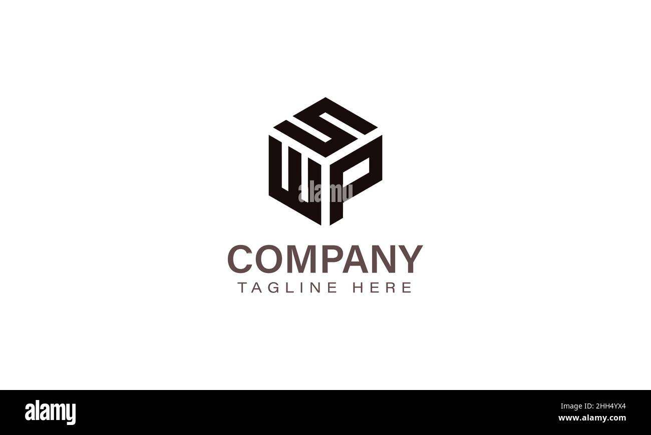 Logo SWP Letter, Logo a tre lettere, modello di icona vettoriale forma esagonale Alphabet S W P. Illustrazione Vettoriale