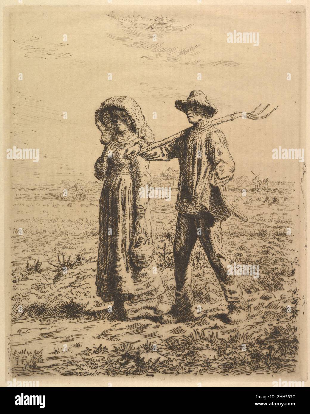 Contadini che lavoreranno 1863 Jean-Francis Millet Francese. Contadini che lavoreranno 371554 Foto Stock