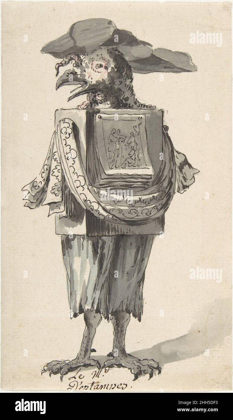 Caricatura di un Printseller Jean Charles Delafosse Francese. Caricatura di un Printseller 335915 Foto Stock