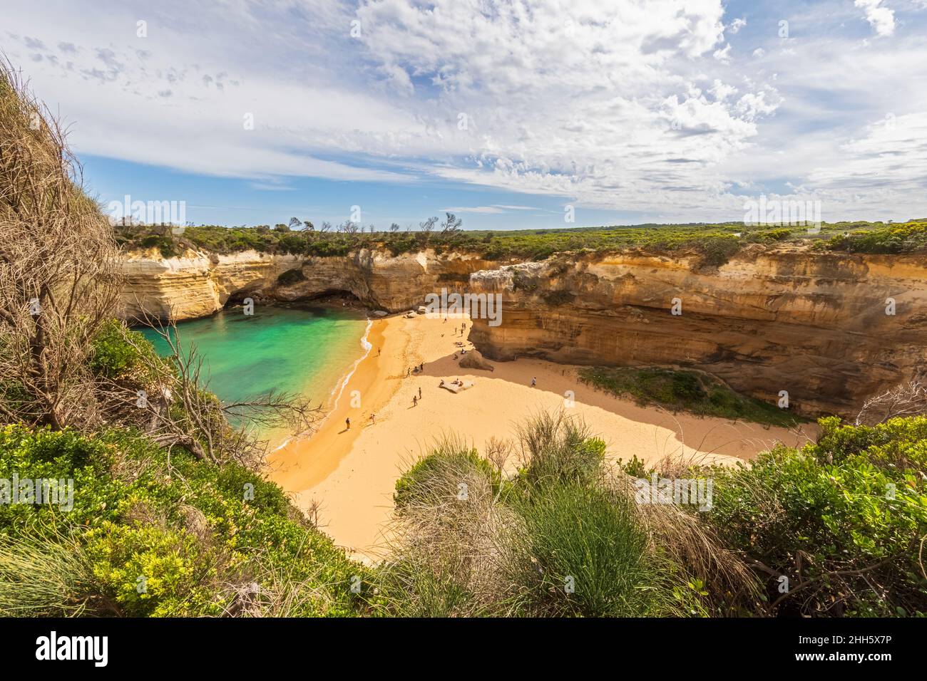 Australia, Victoria, Loch Ard Gorge Beach nel Parco Nazionale di Port Campbell Foto Stock