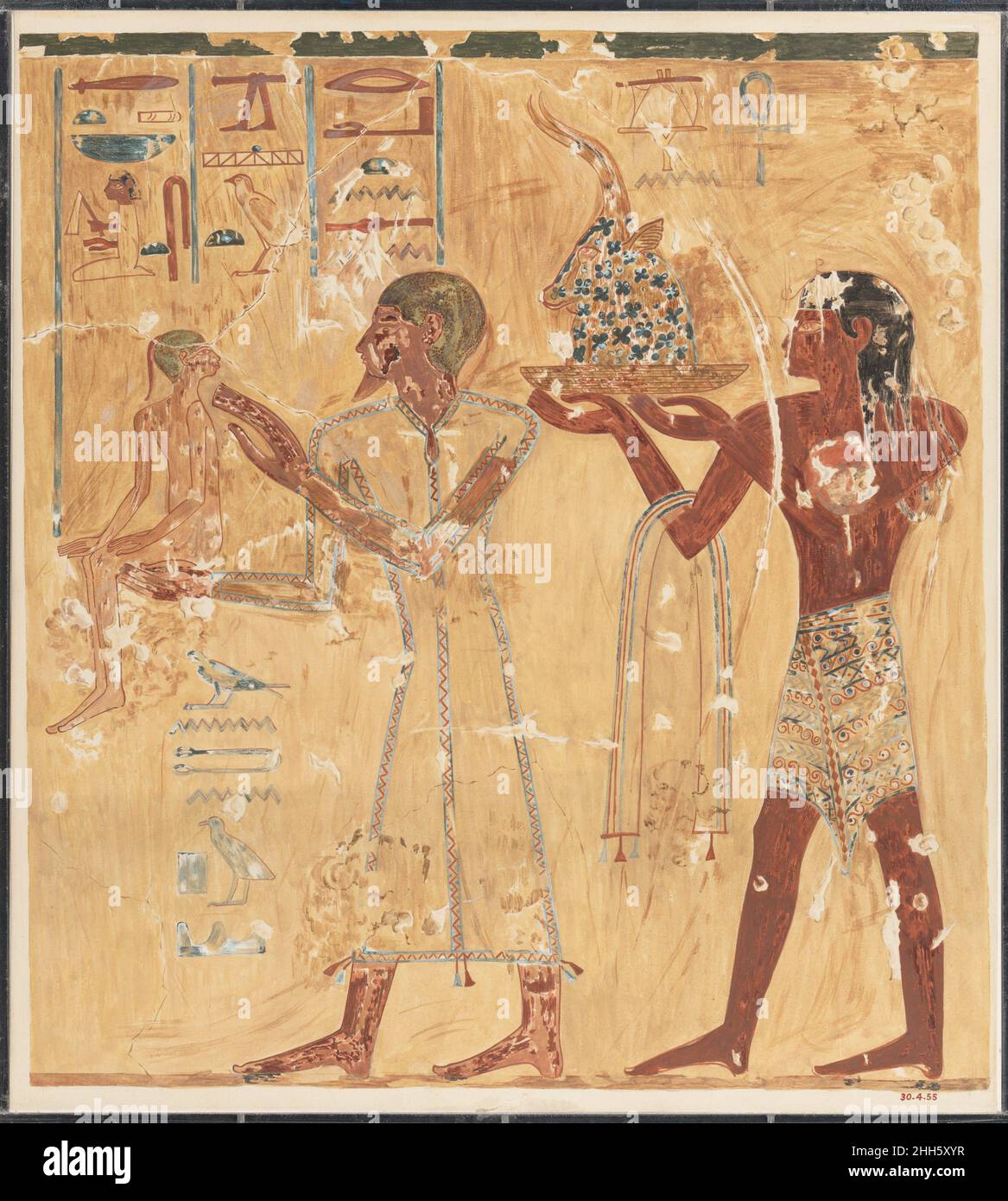 Stranieri, Tomba di Menkheperraseneb A.D. 1925; originale ca. 1479–1425 a.C. XX secolo; originale nuovo Regno Nina de Garis Davies questo facsimile copia un dettaglio da una scena di stranieri nella tomba di Menkheperrisonb (TT 86) nella necropoli di Tebe occidentale. Il dipinto raffigura due stranieri in una precessione: Il primo è un siriano; il secondo è di Creta. Ognuno è identificato dal suo abbigliamento e acconciatura. Il facsimile è stato dipinto alla tomba nel 1925 da Nina de Garis Davies, un membro della sezione grafica della spedizione egizia del Museo. Stranieri, Tomba di Menkheperraseneb Foto Stock Stranieri, Tomba di Menkheperraseneb A.D. 1925; originale ca. 1479–1425 a.C. XX secolo; originale nuovo Regno Nina de Garis Davies questo facsimile copia un dettaglio da una scena di stranieri nella tomba di Menkheperrisonb (TT 86) nella necropoli di Tebe occidentale. Il dipinto raffigura due stranieri in una precessione: Il primo è un siriano; il secondo è di Creta. Ognuno è identificato dal suo abbigliamento e acconciatura. Il facsimile è stato dipinto alla tomba nel 1925 da Nina de Garis Davies, un membro della sezione grafica della spedizione egizia del Museo. Stranieri, Tomba di Menkheperraseneb Foto Stock