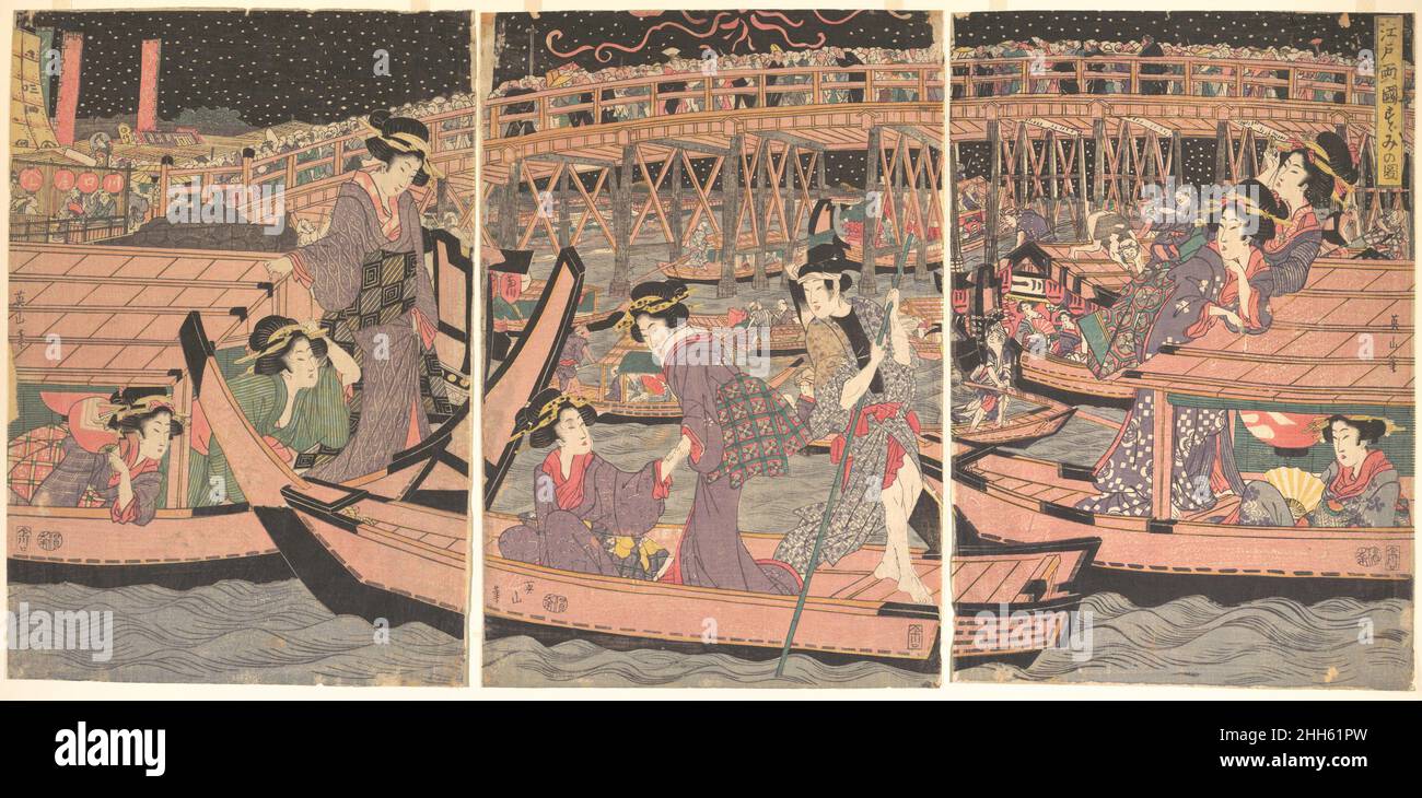Raffreddamento a Ryogoku in Edo Kikugawa Eizan giapponese. Raffreddamento a Ryogoku in Edo 56510 Foto Stock