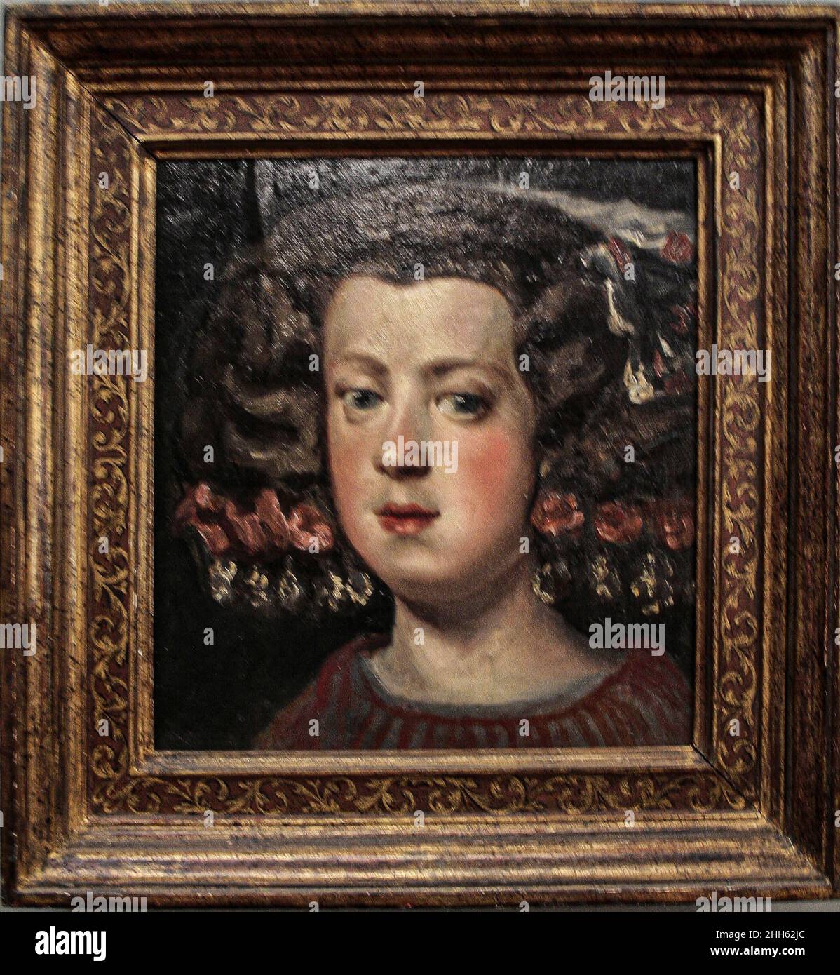 Zagabria, Croazia, Repubblica Hrvatska, Europa. Museo Mimara (Muzej Mimara). Diego Velazquez (1599-1660), l'Infanta Maria Teresa, 1654, olio su carta, steso su pannello. Foto Stock