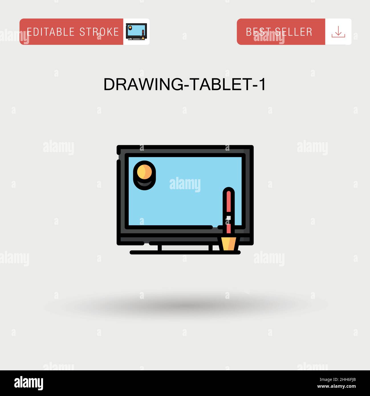 Icona vettore semplice di drawing-tablet-1. Illustrazione Vettoriale