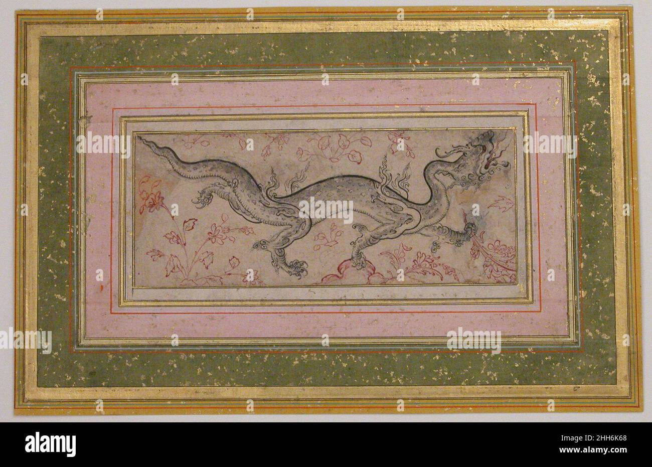 Drago in un paesaggio 16th secolo. Drago in un paesaggio 450590 Foto Stock