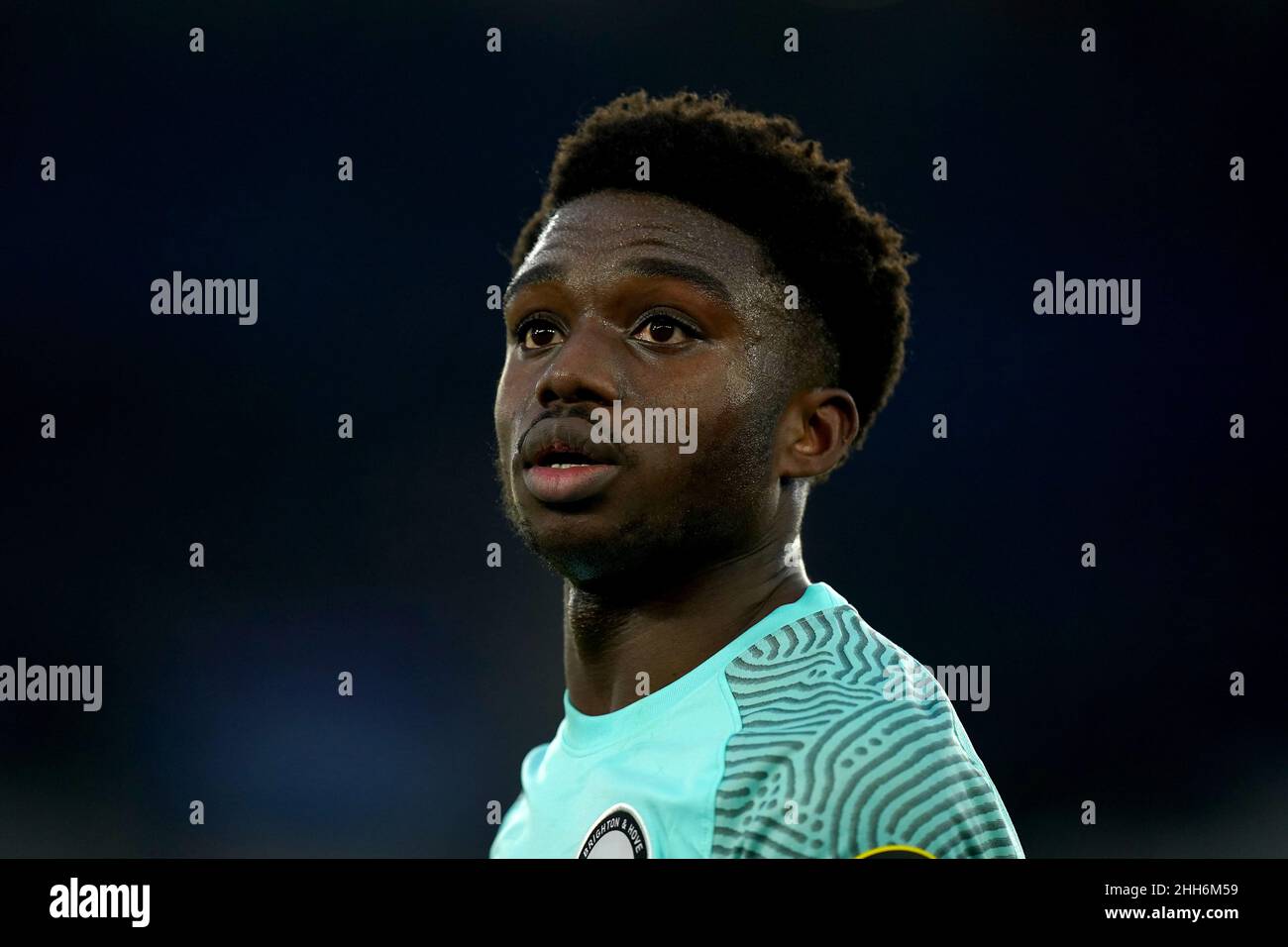 Brighton e Hove Albion's Tariq Lamptey durante la partita della Premier League al King Power Stadium di Leicester. Data foto: Domenica 23 gennaio 2022. Foto Stock