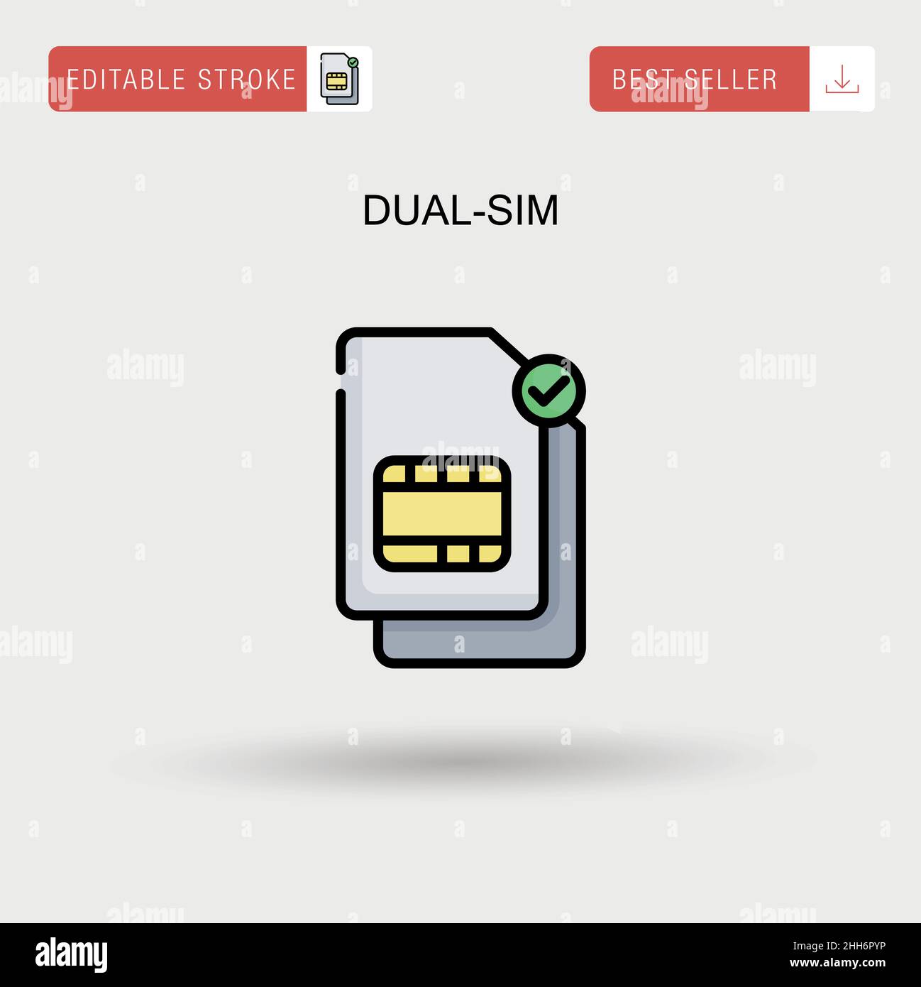 Icona vettore semplice dual-sim. Illustrazione Vettoriale