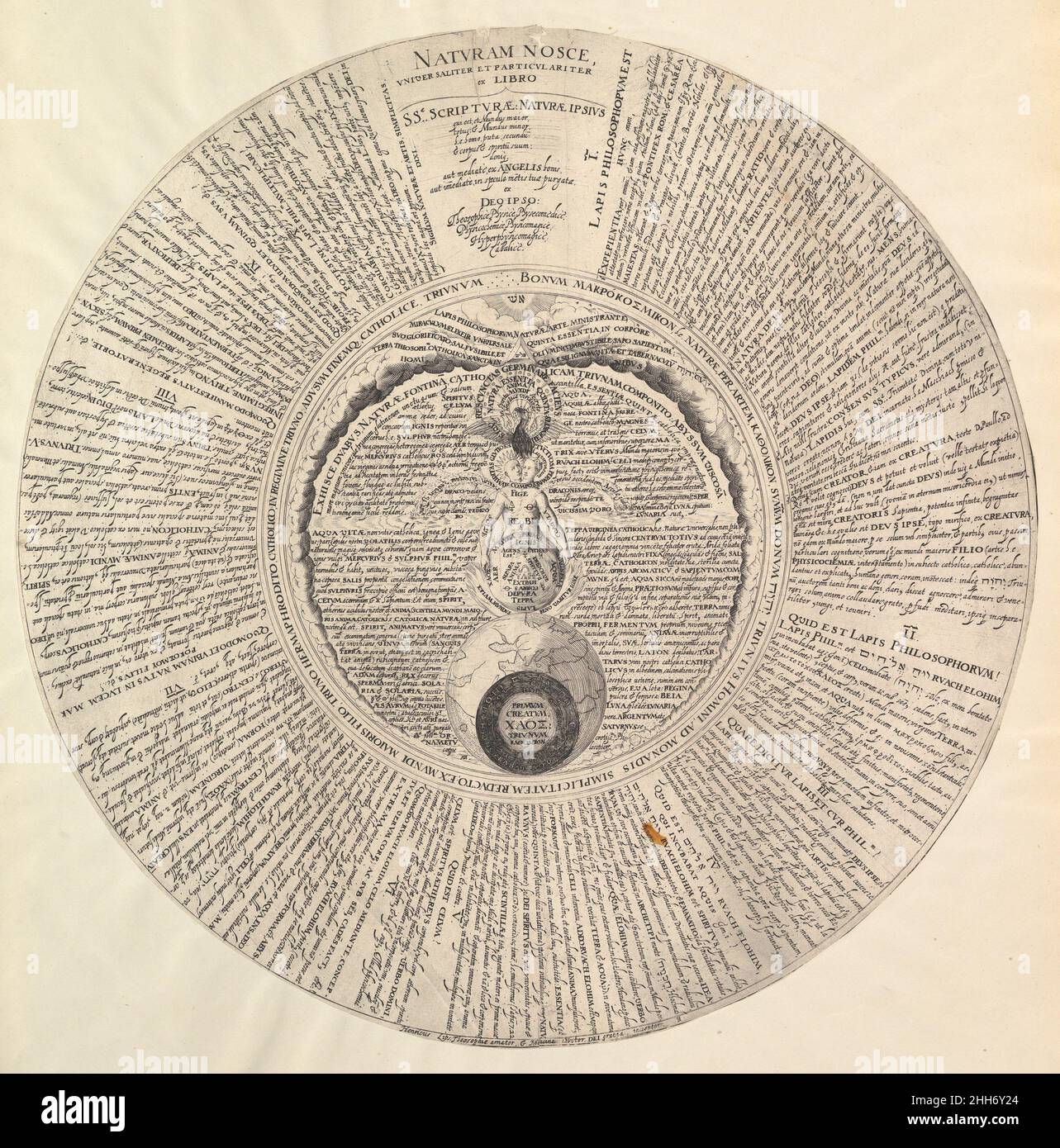 La pietra del filosofo da Heinrich Khunrath, Amphiteatrum sapientiae aeternae n.d. Attribuito a Peter van der Doort. La pietra del filosofo da Heinrich Khunrath, Amphiteatrum sapientiae aeternae 397575 Foto Stock